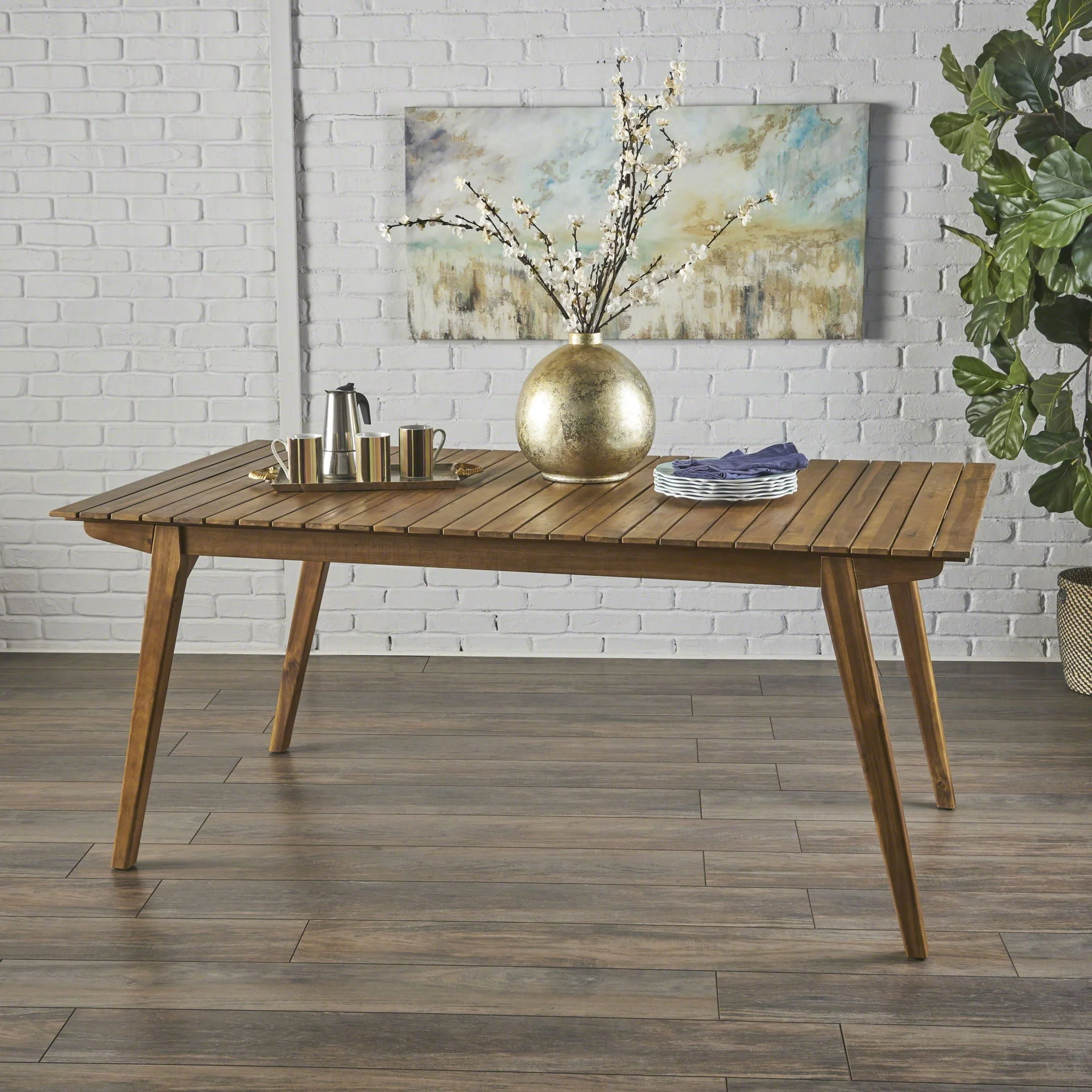 Outdoor Dining Table & Frame - Teak - Image 4