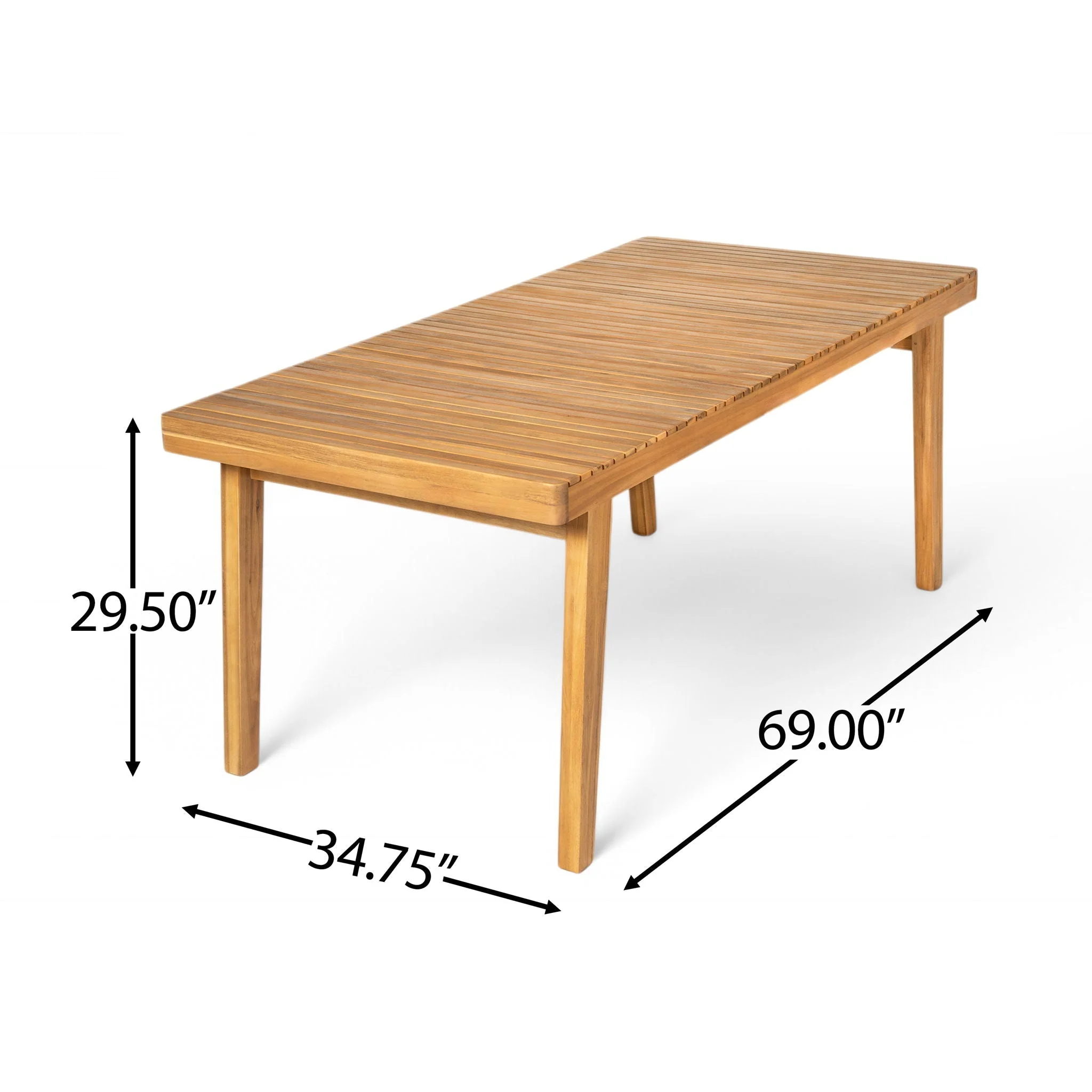 Outdoor Dining Table With Slatted Top, Ideal For Patio - Image 4