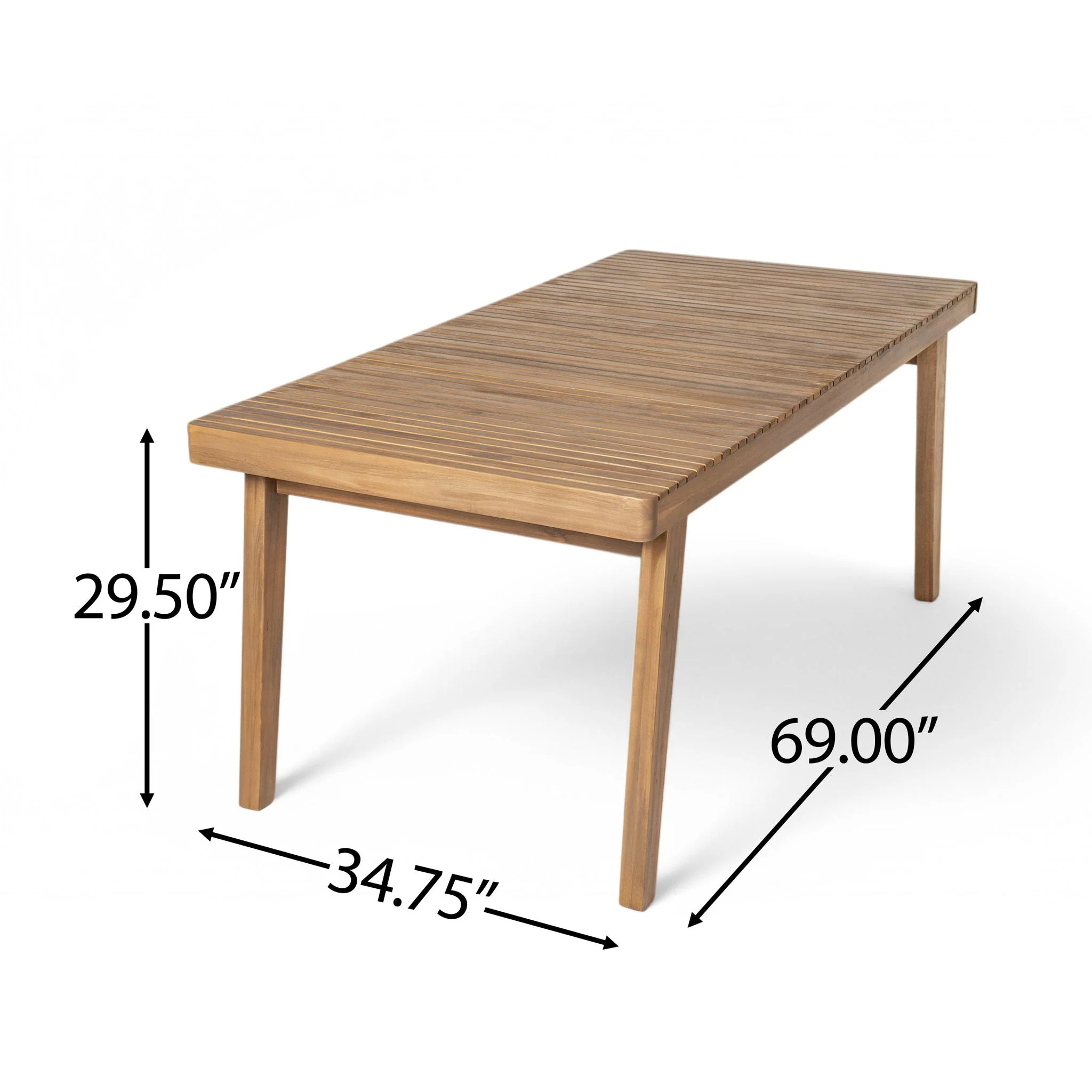 Outdoor Dining Table With Slatted Top, Ideal For Patio - Image 6