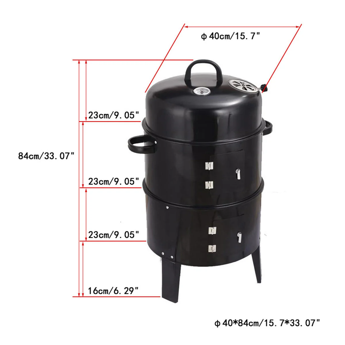 Outdoor Double-Layer Grill Charcoal Wood Fired Braising and Smoking Stove - Image 10