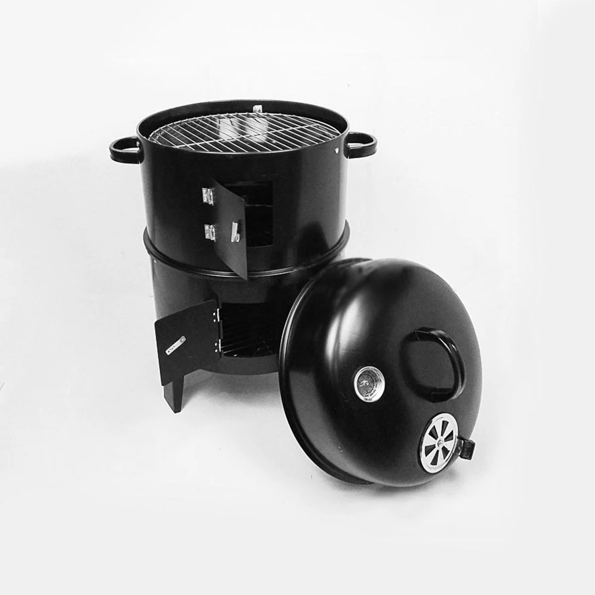 Outdoor Double-Layer Grill Charcoal Wood Fired Braising and Smoking Stove - Image 3