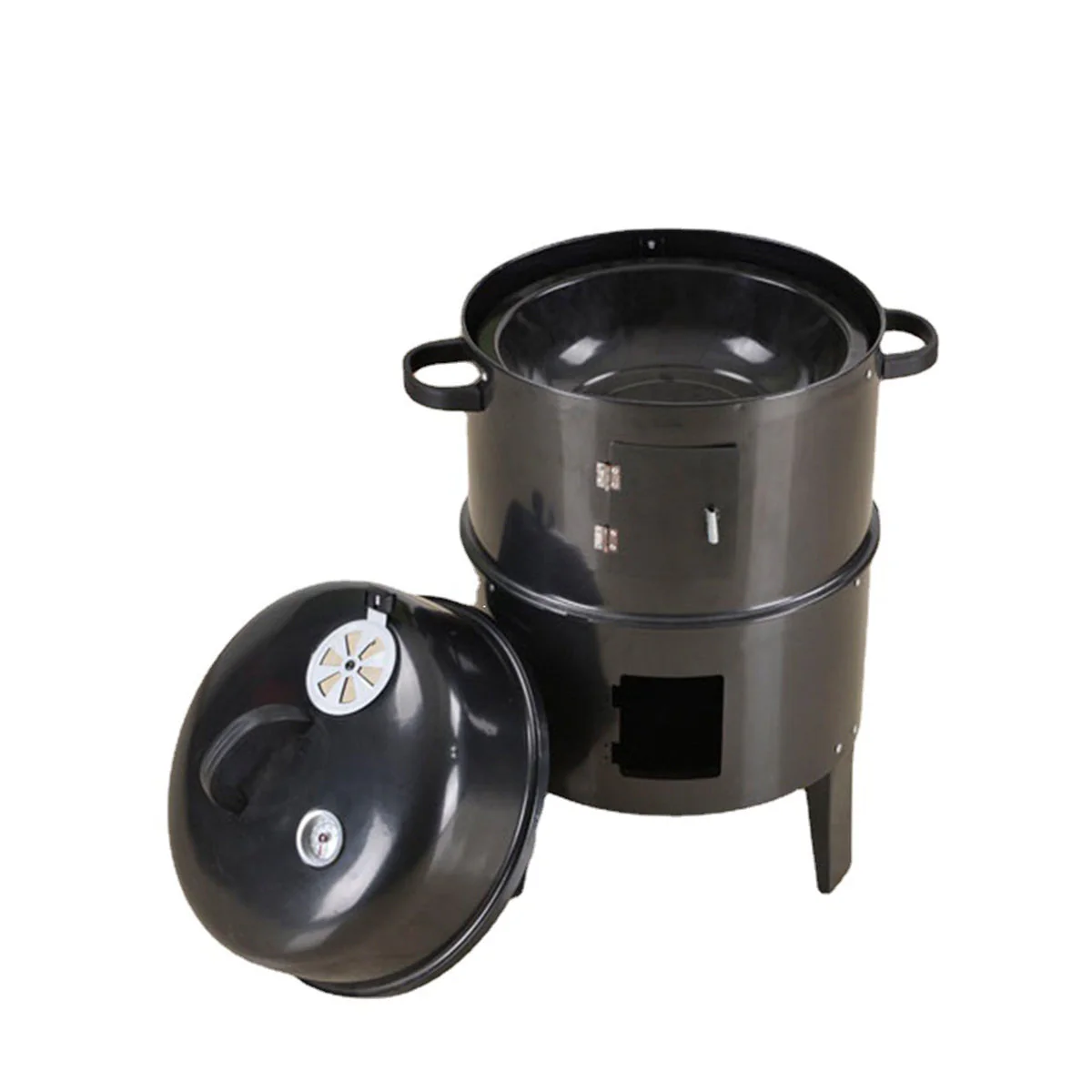 Outdoor Double-Layer Grill Charcoal Wood Fired Braising and Smoking Stove - Image 8