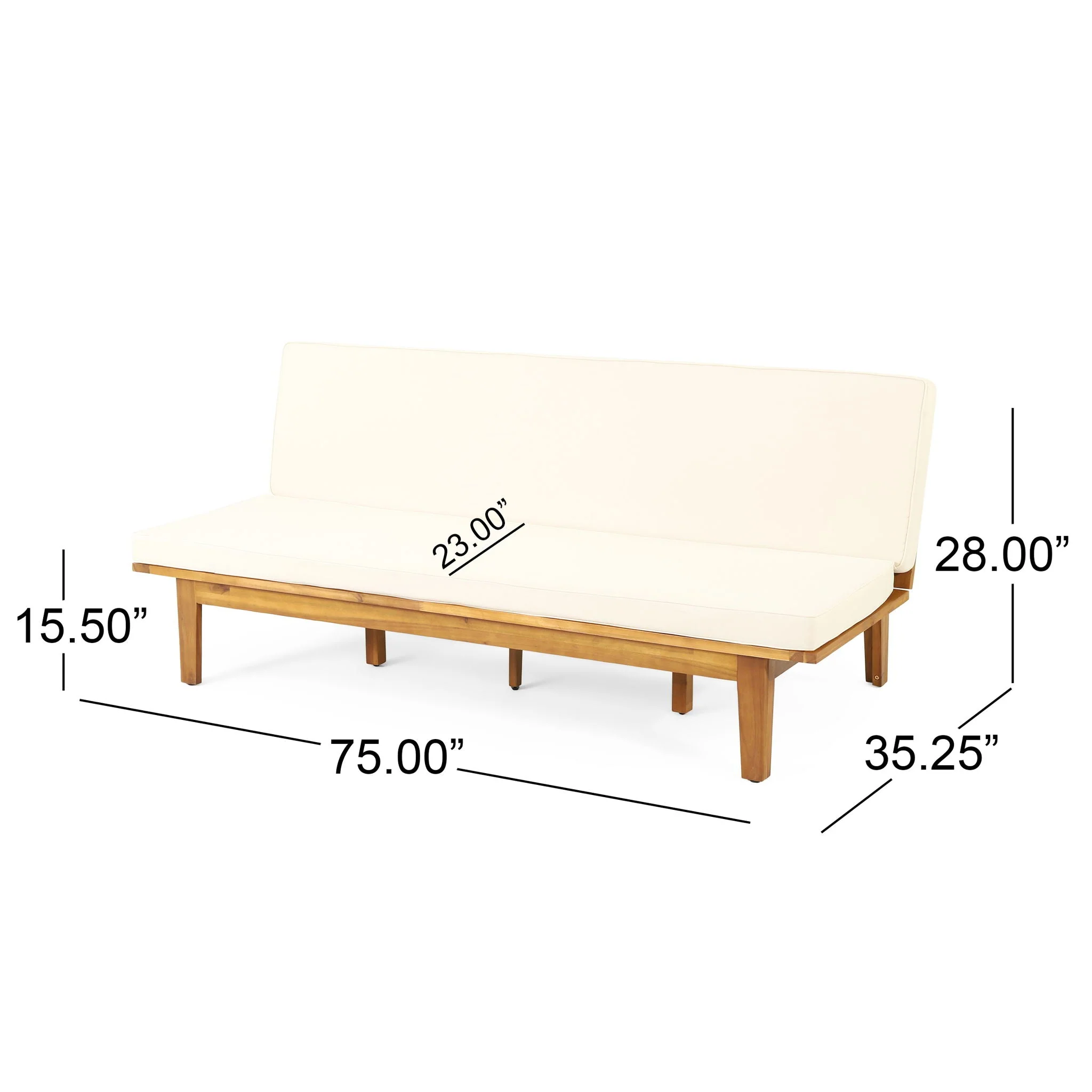 Outdoor Elegance Daybed With Convertible Design Cushion Frame - Beige - Image 3