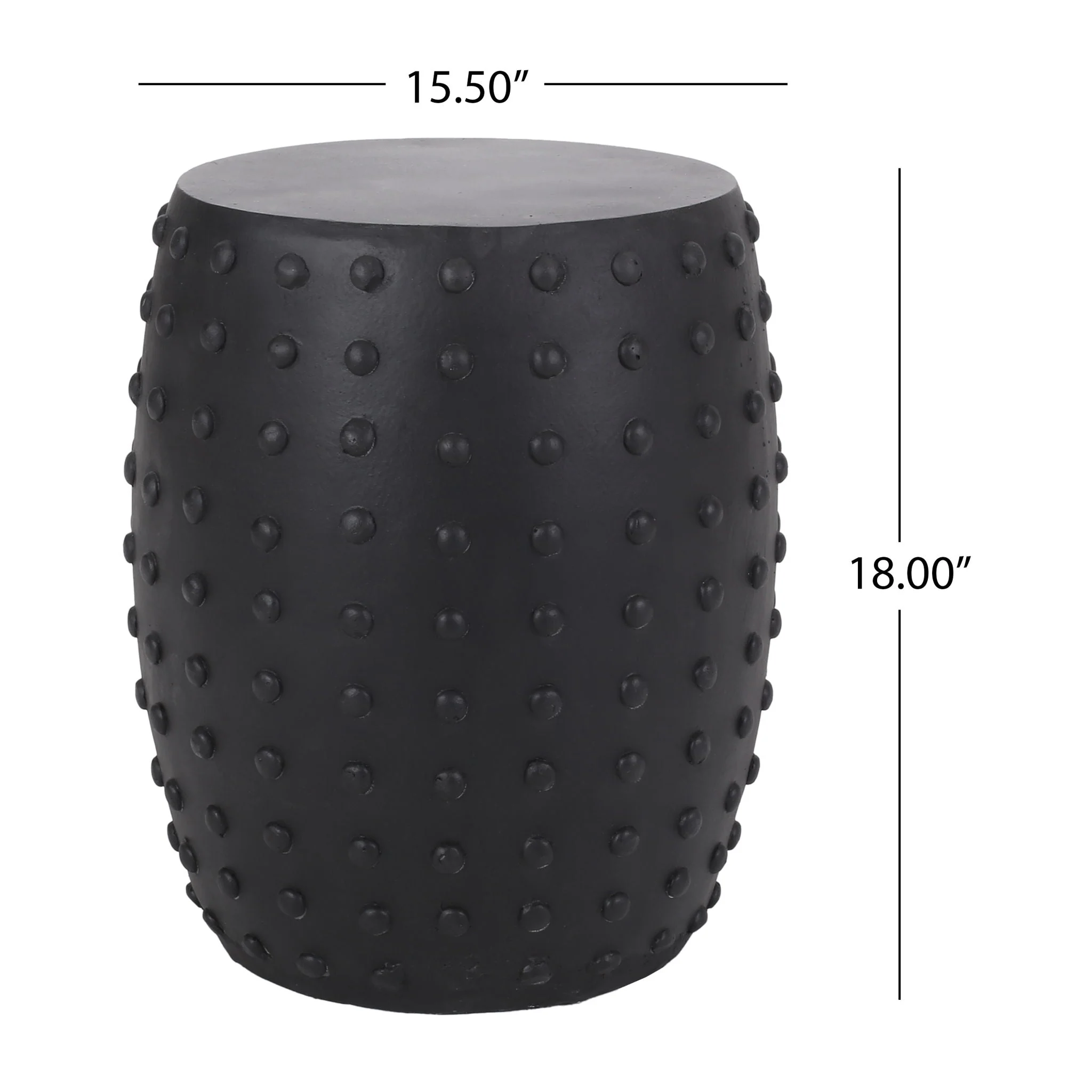 Outdoor End Table with Outstanding Studded Design - Matte Black - Image 2