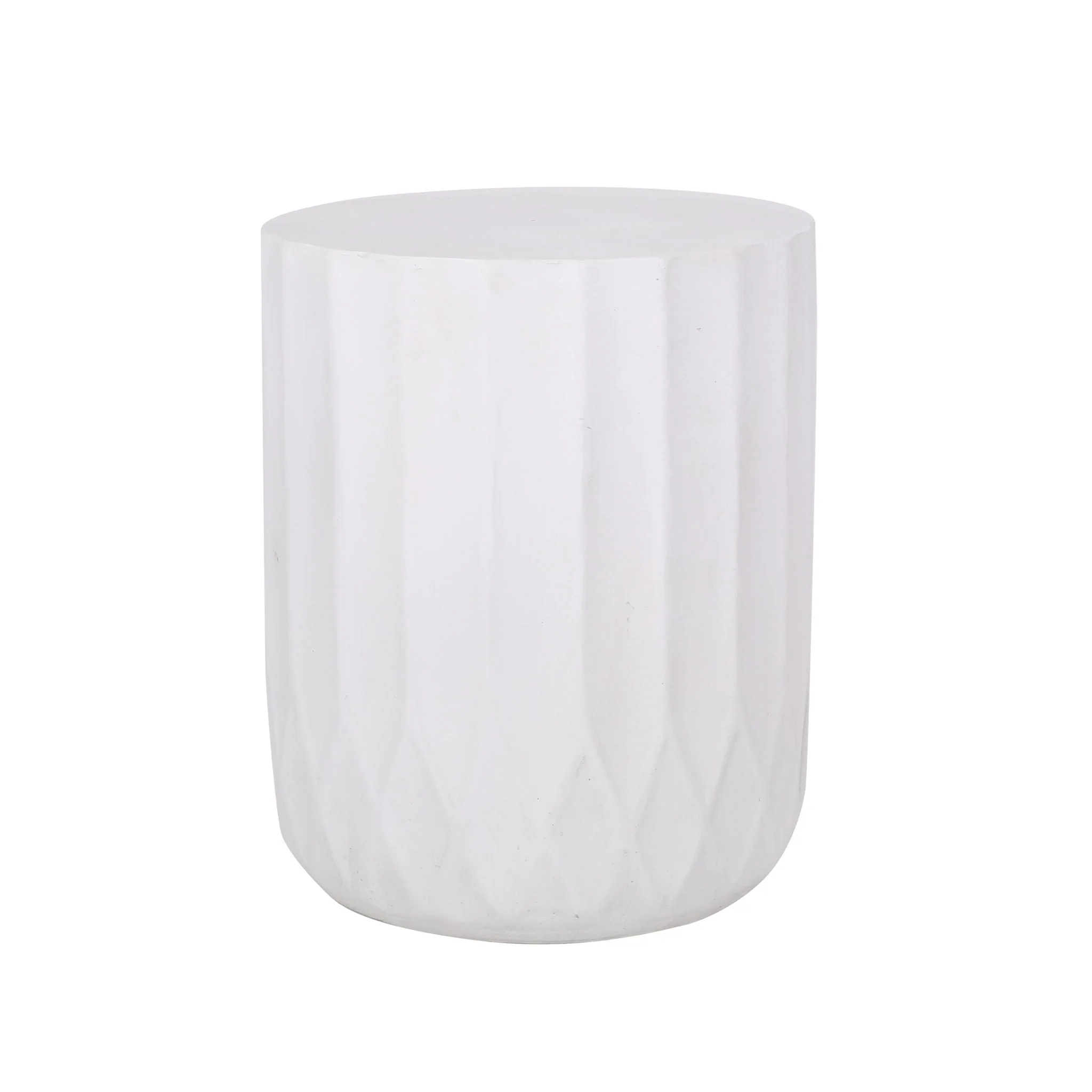 Outdoor End Table With Scallop Edge - Antique White