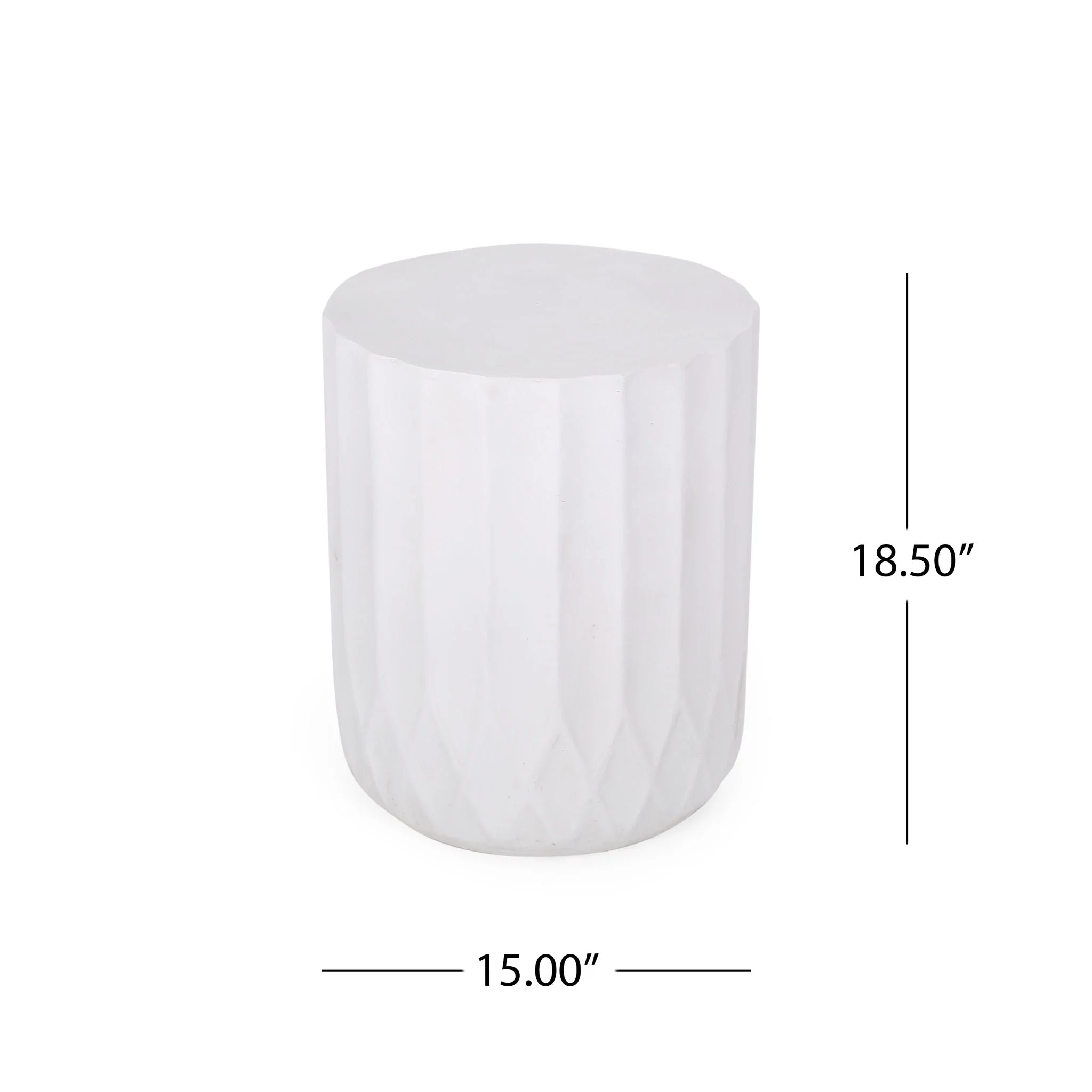 Outdoor End Table With Scallop Edge - Antique White - Image 2