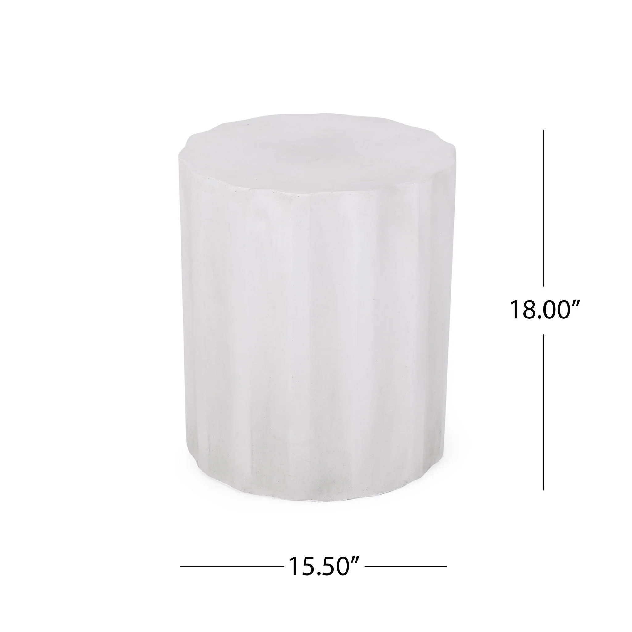 Outdoor End Table With Soft Wave Edge - Antique White - Image 3