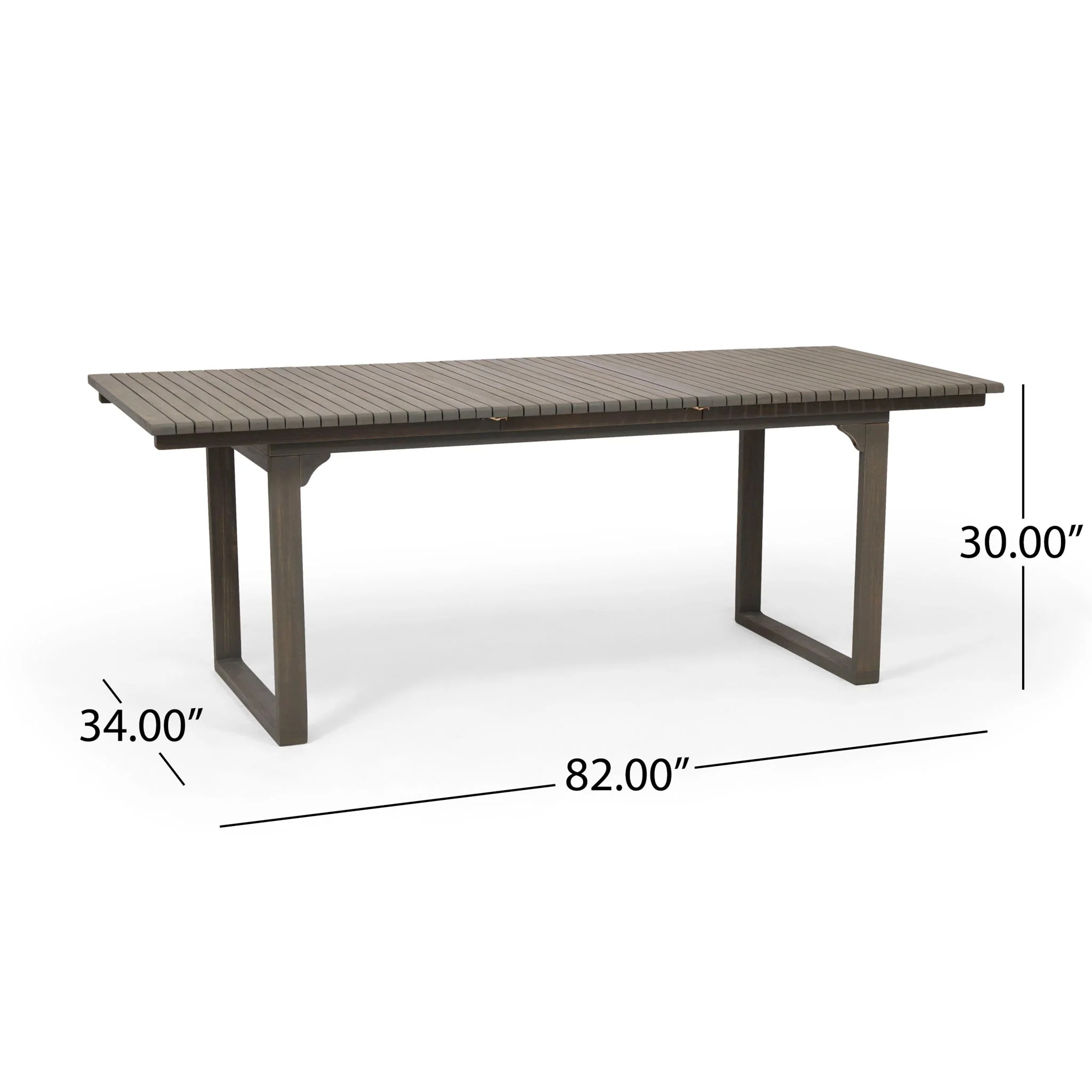 Outdoor Expandable Acacia Wood Dining Table With U Shaped Leg - Image 4