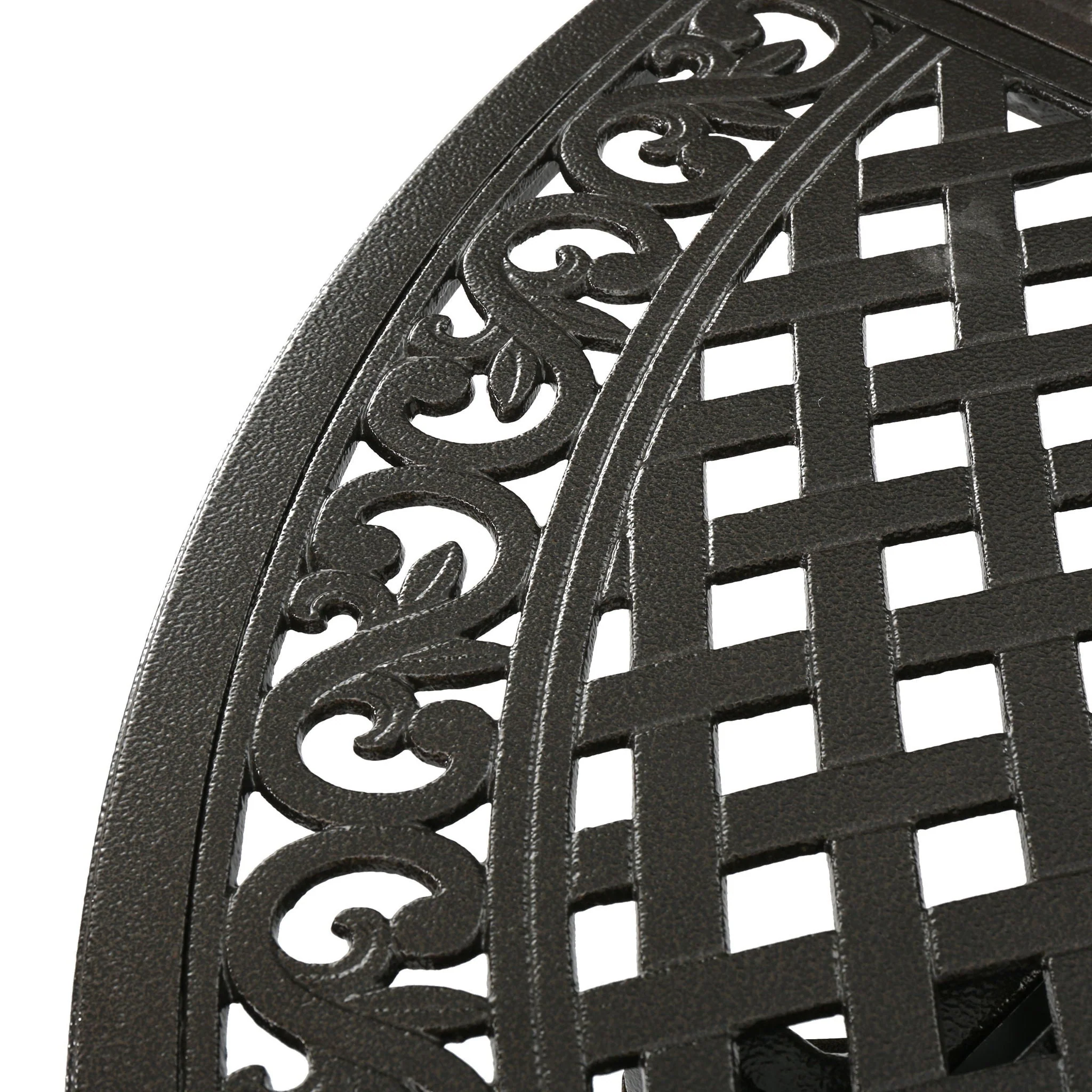 Outdoor Expandable Aluminum Dining Table With Latticework Details And Curvy Legs - Image 2