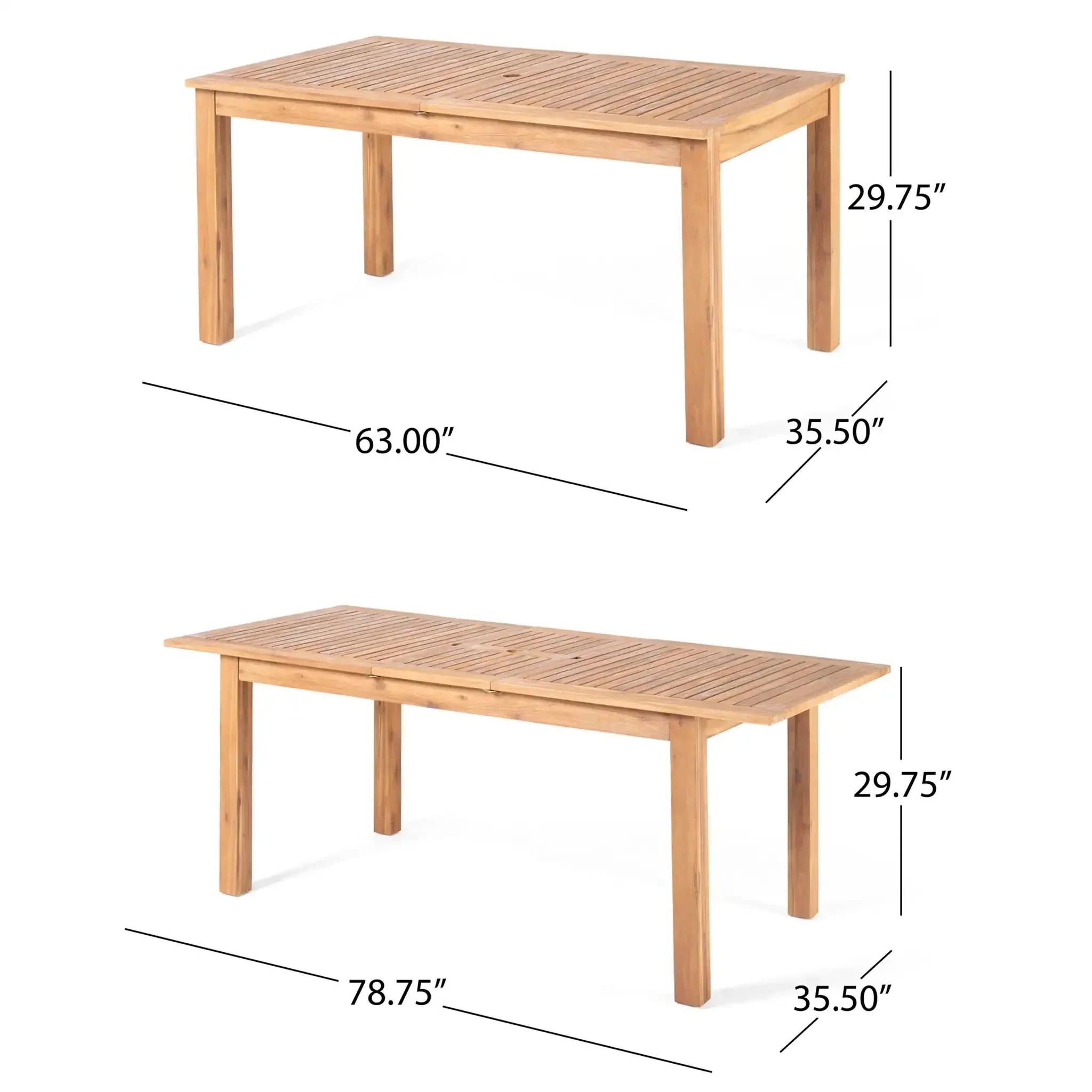 Outdoor Expandable Dining Table With Square Legs - Image 5