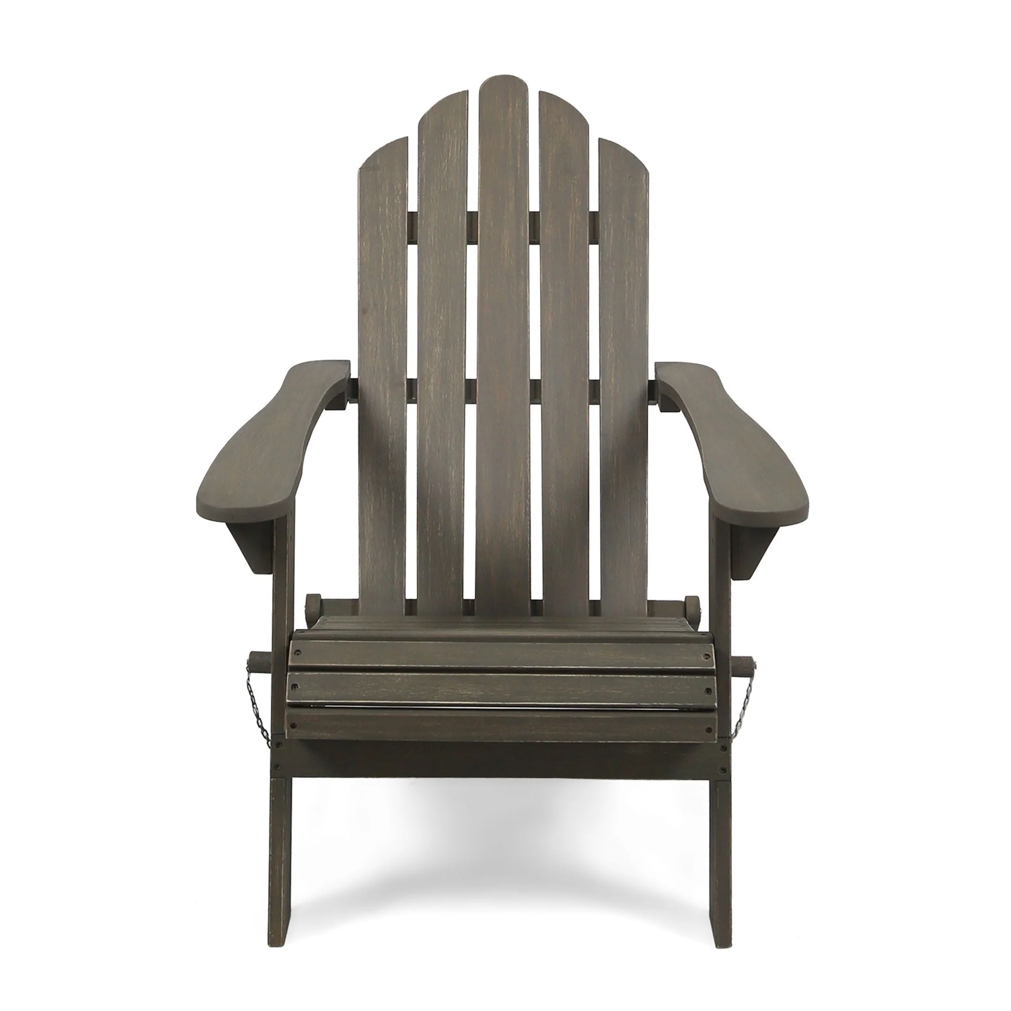 Outdoor Foldable Adirondack Chair With Hand Crafted Details - Gray - Image 4