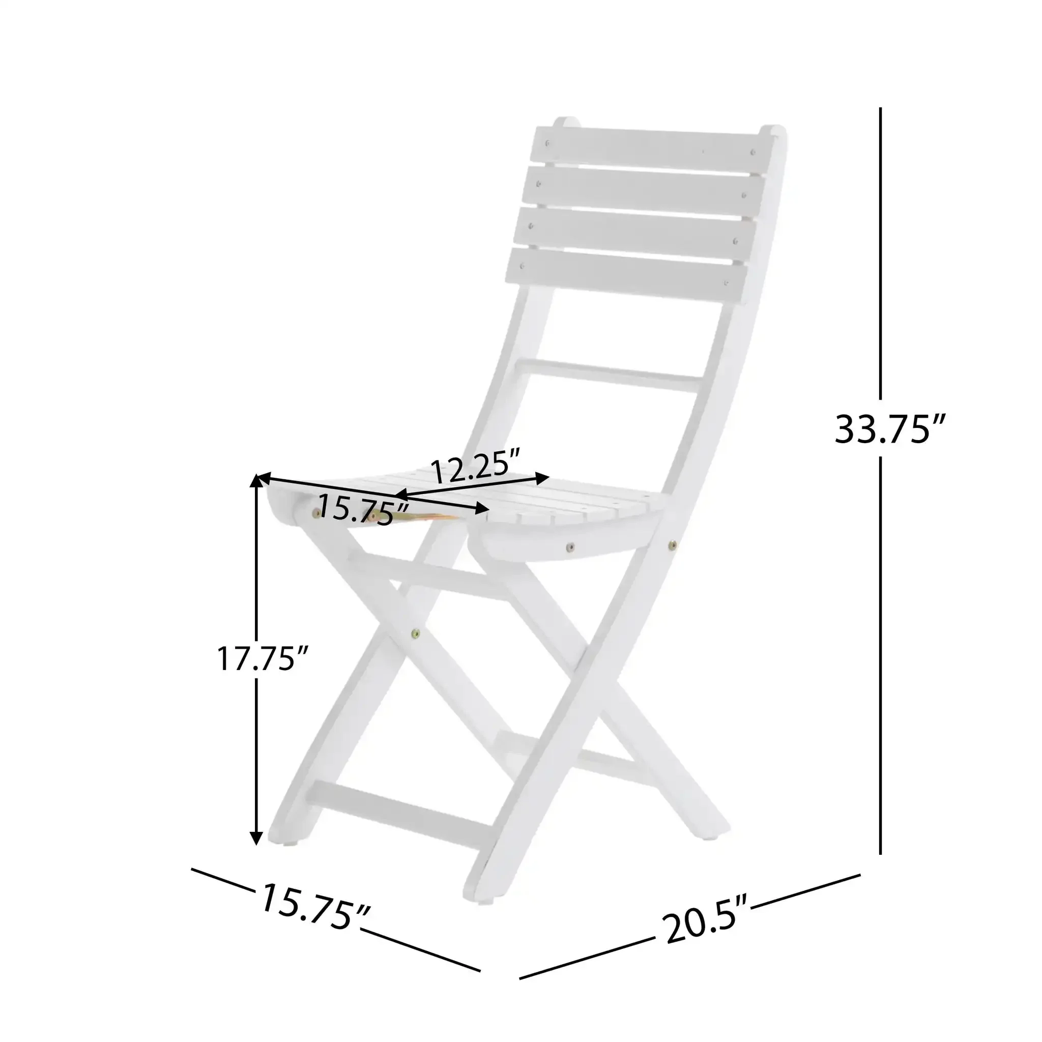 Outdoor Foldable Wood Dining Chair With Slat Design (Set of 2) - Image 12
