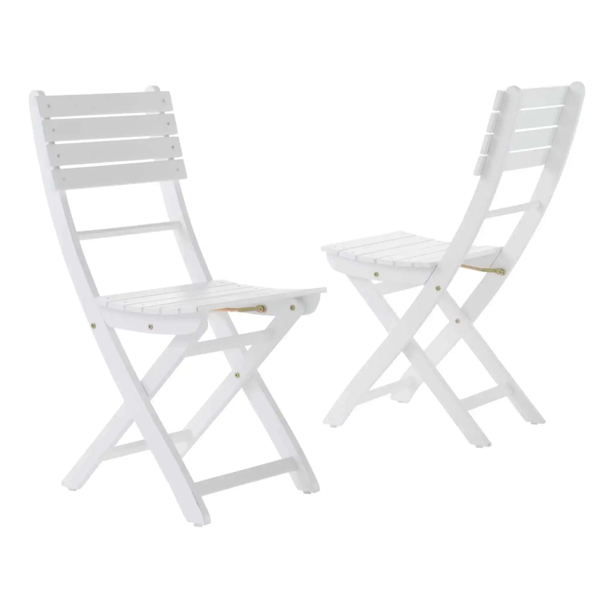 Outdoor Foldable Wood Dining Chair With Slat Design (Set of 2) - Image 2