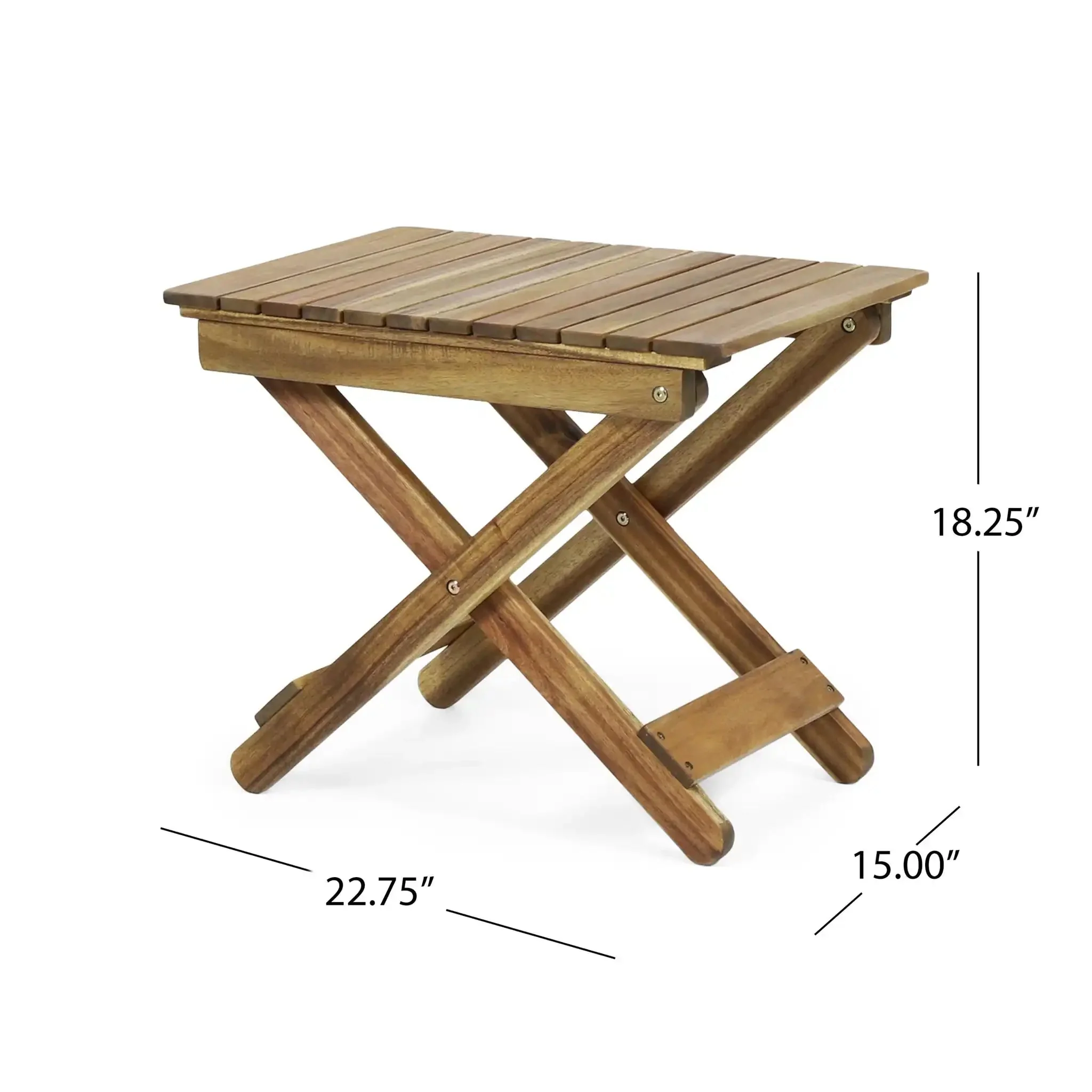 Outdoor Folding Wooden Side Table - Image 3