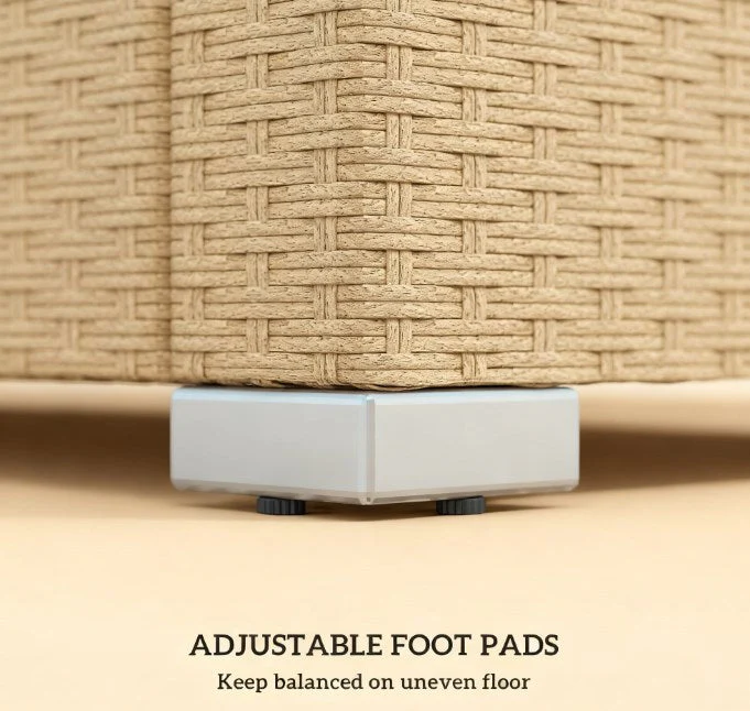 Outdoor Furniture Rattan Sofa with Cushions and Throw Pillows - Image 7