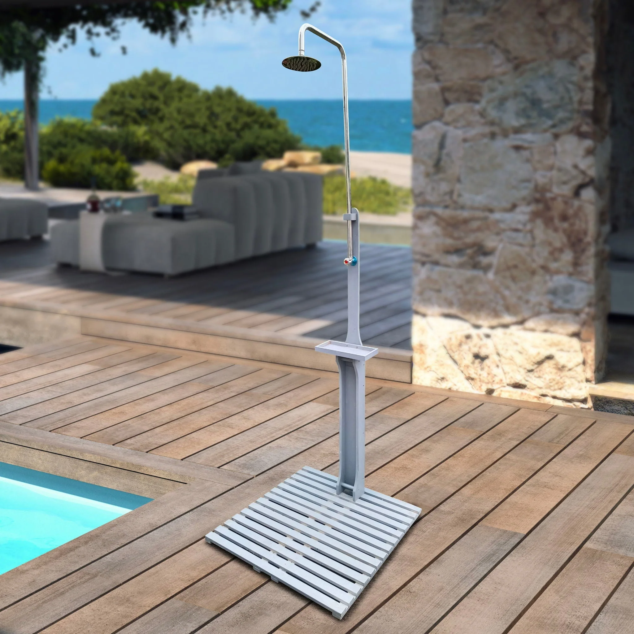 Outdoor Garden Pool Shower With Chassis Board For Patio - Image 4
