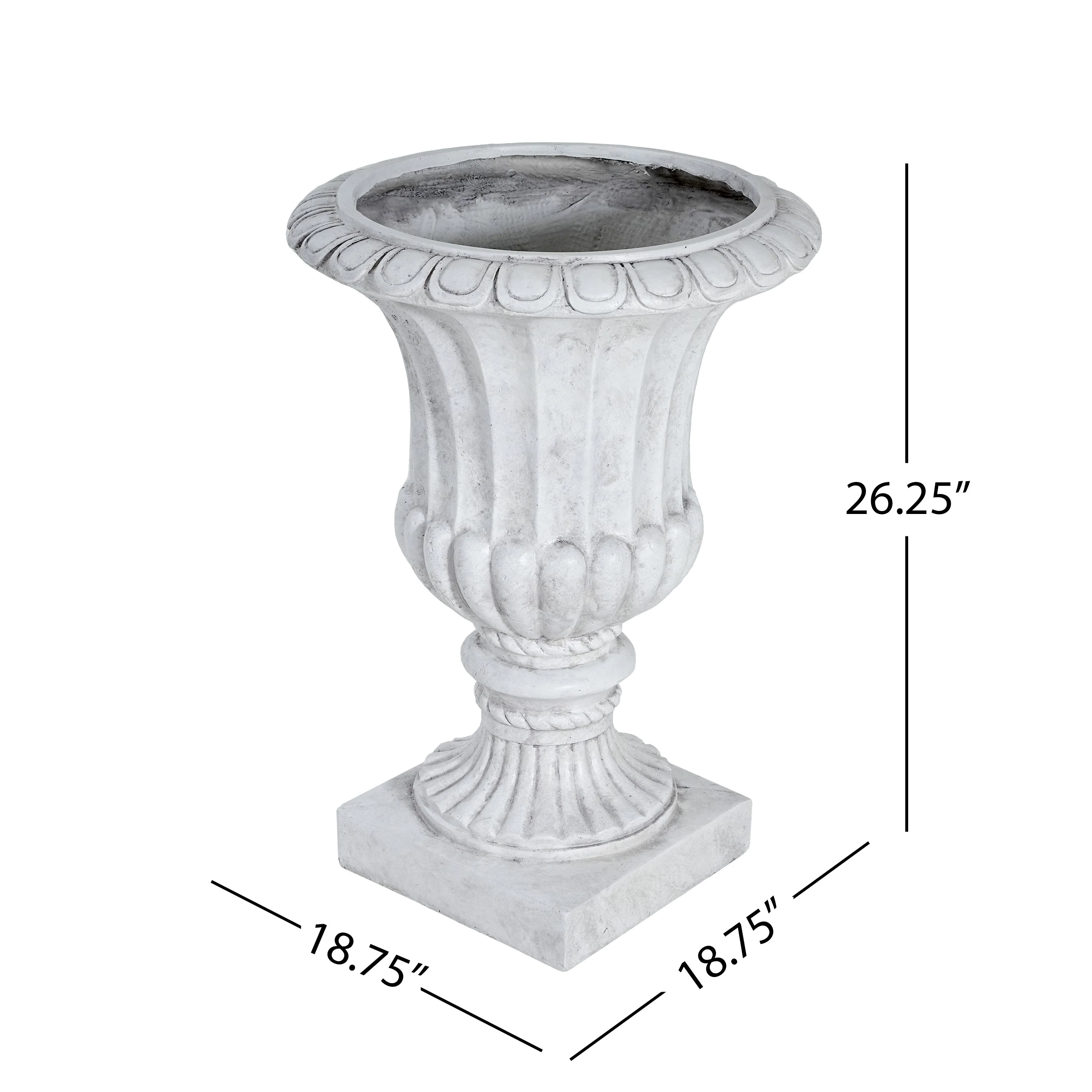 Outdoor Garden Urn Planter, Antique White - Image 4