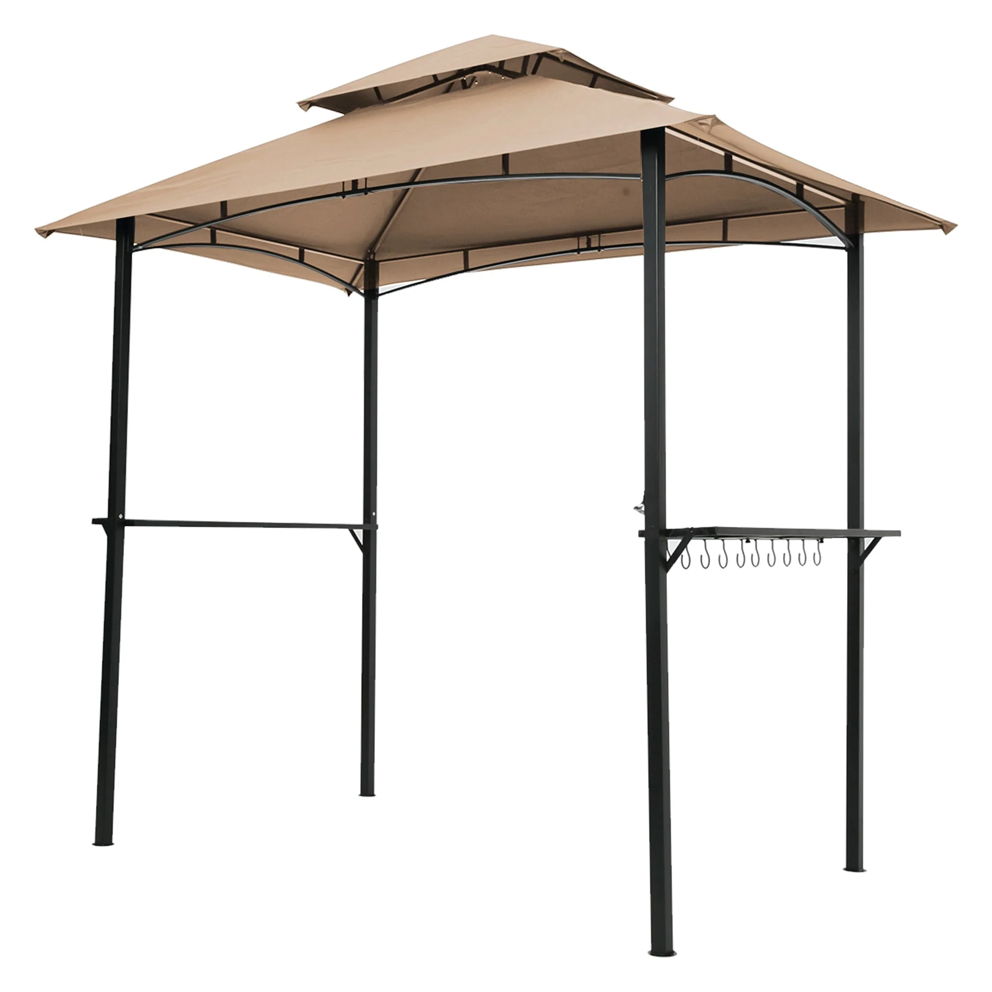 Outdoor Grill Gazebo 8 x 5 ft with Double-Tier Soft Top Canopy - Image 4