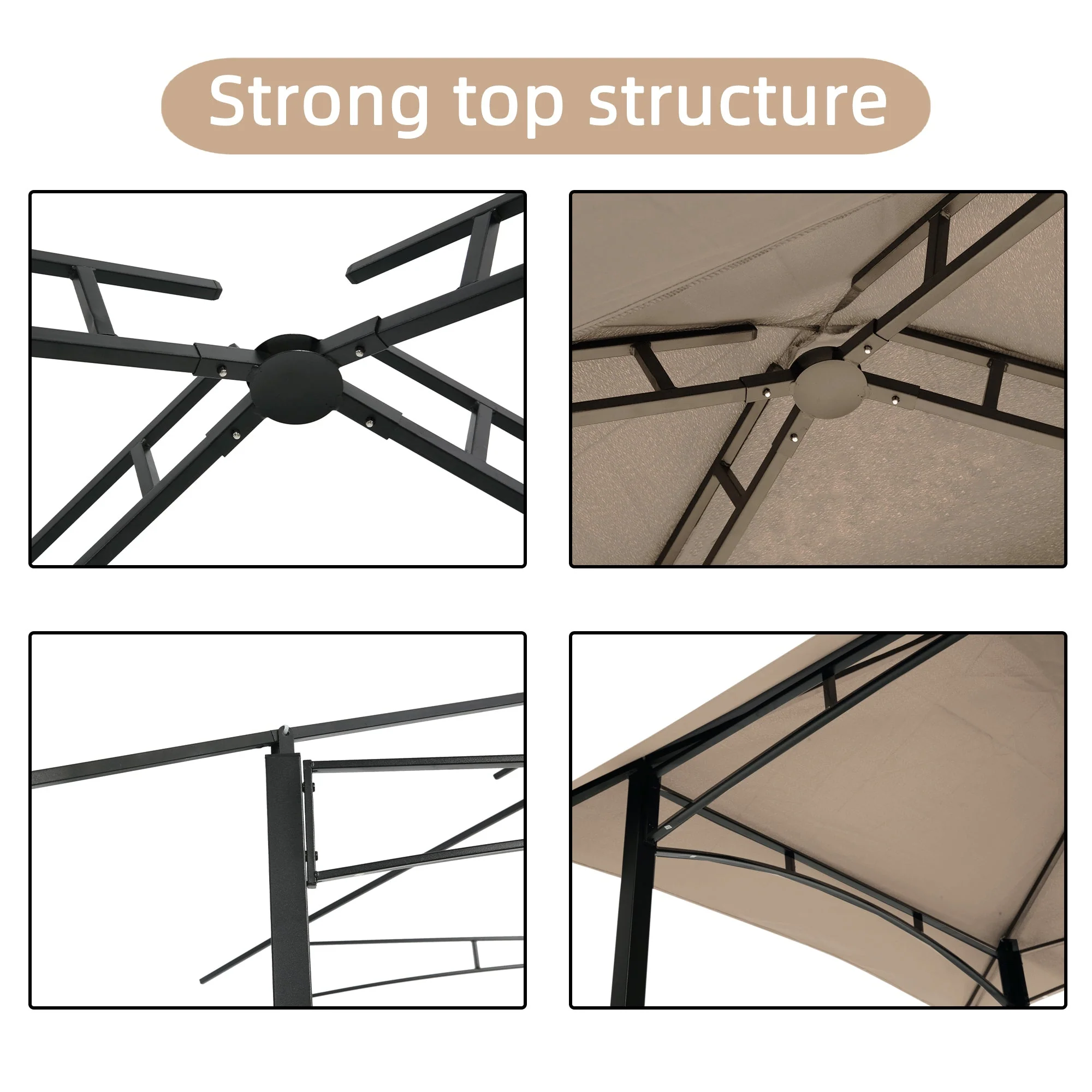 Outdoor Grill Gazebo 8 x 5 ft with Double-Tier Soft Top Canopy - Image 6