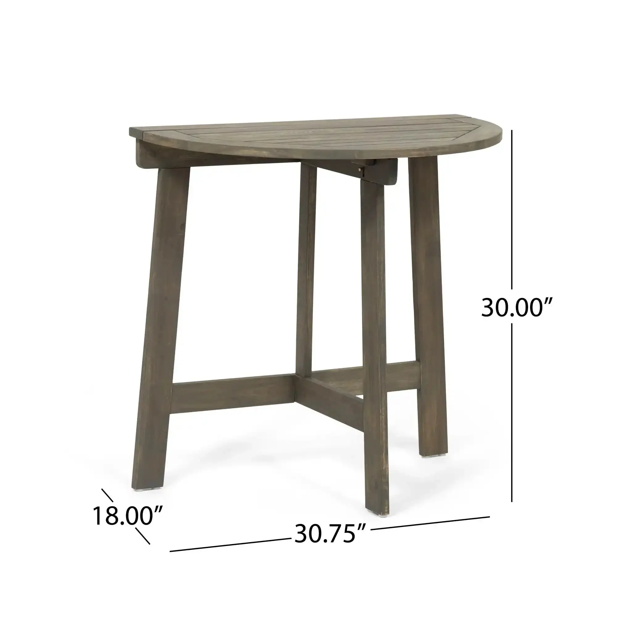 Outdoor Half Round Folding Acacia Wood Bistro Table - Image 3