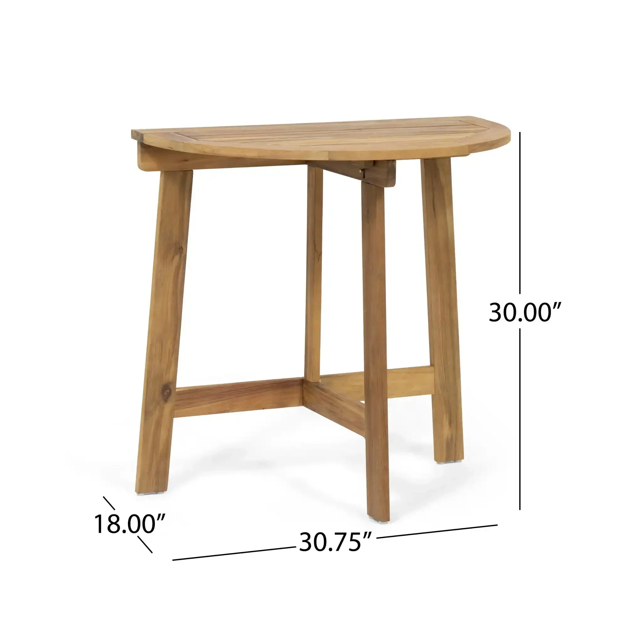 Outdoor Half Round Folding Acacia Wood Bistro Table - Image 8