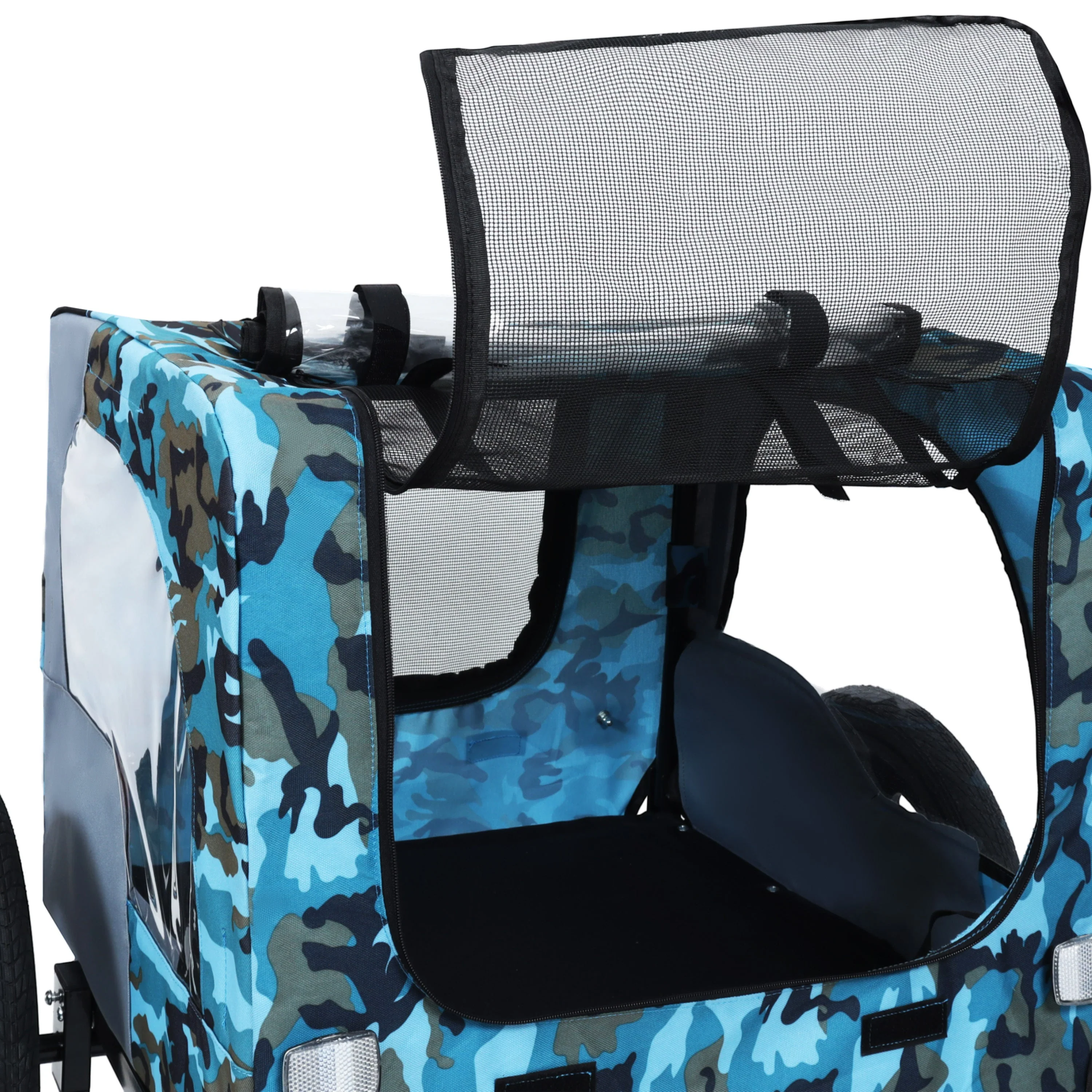 Outdoor Heavy Duty Collapsible Pet Bike Trailer with 16-Inch Wheels - Image 10
