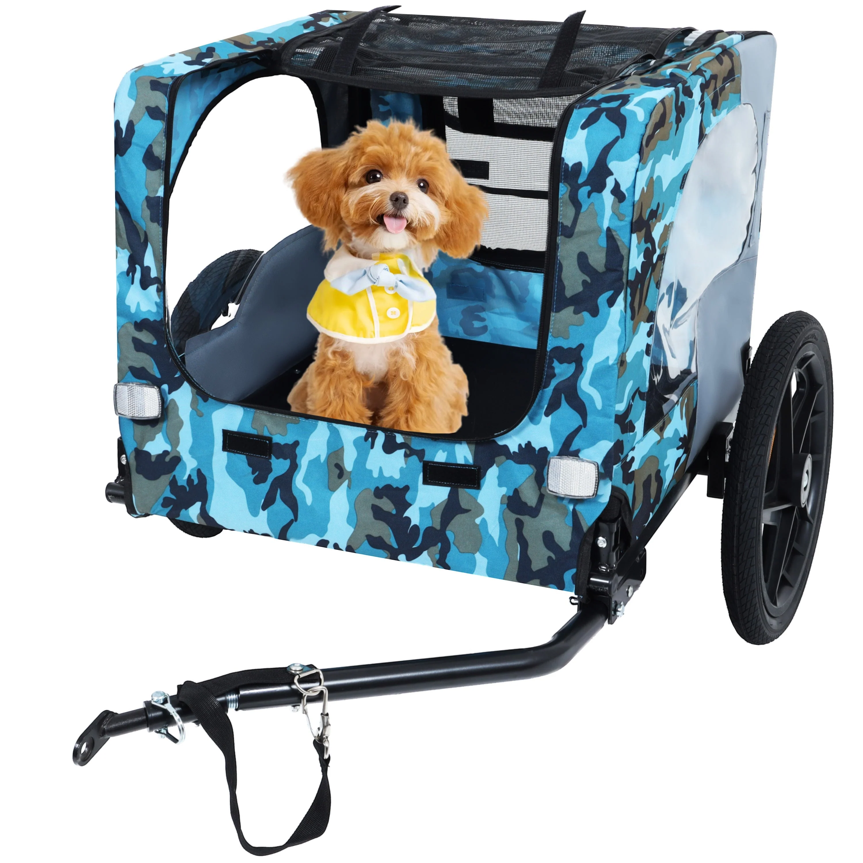 Outdoor Heavy Duty Collapsible Pet Bike Trailer with 16-Inch Wheels - Image 2