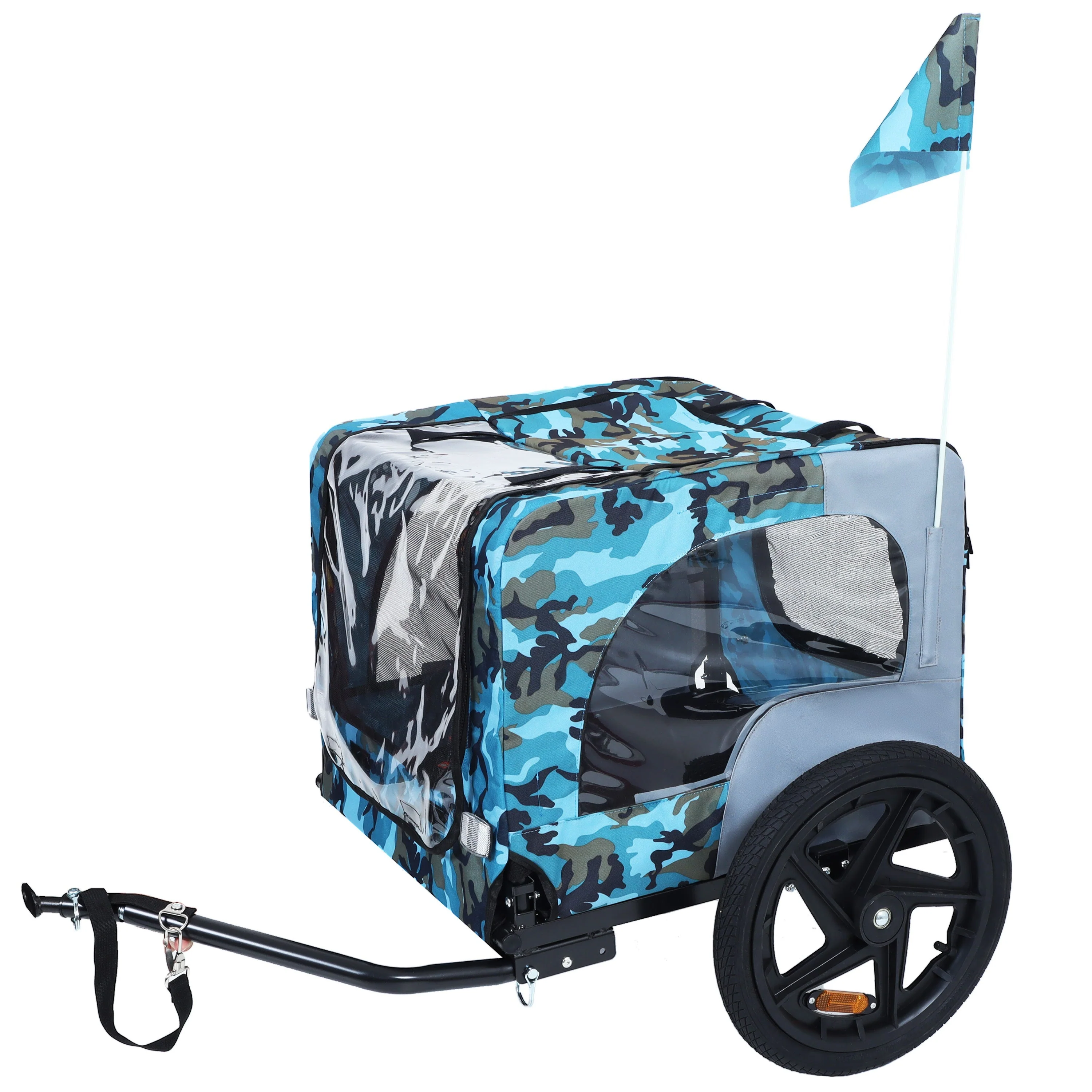 Outdoor Heavy Duty Collapsible Pet Bike Trailer with 16-Inch Wheels - Image 3