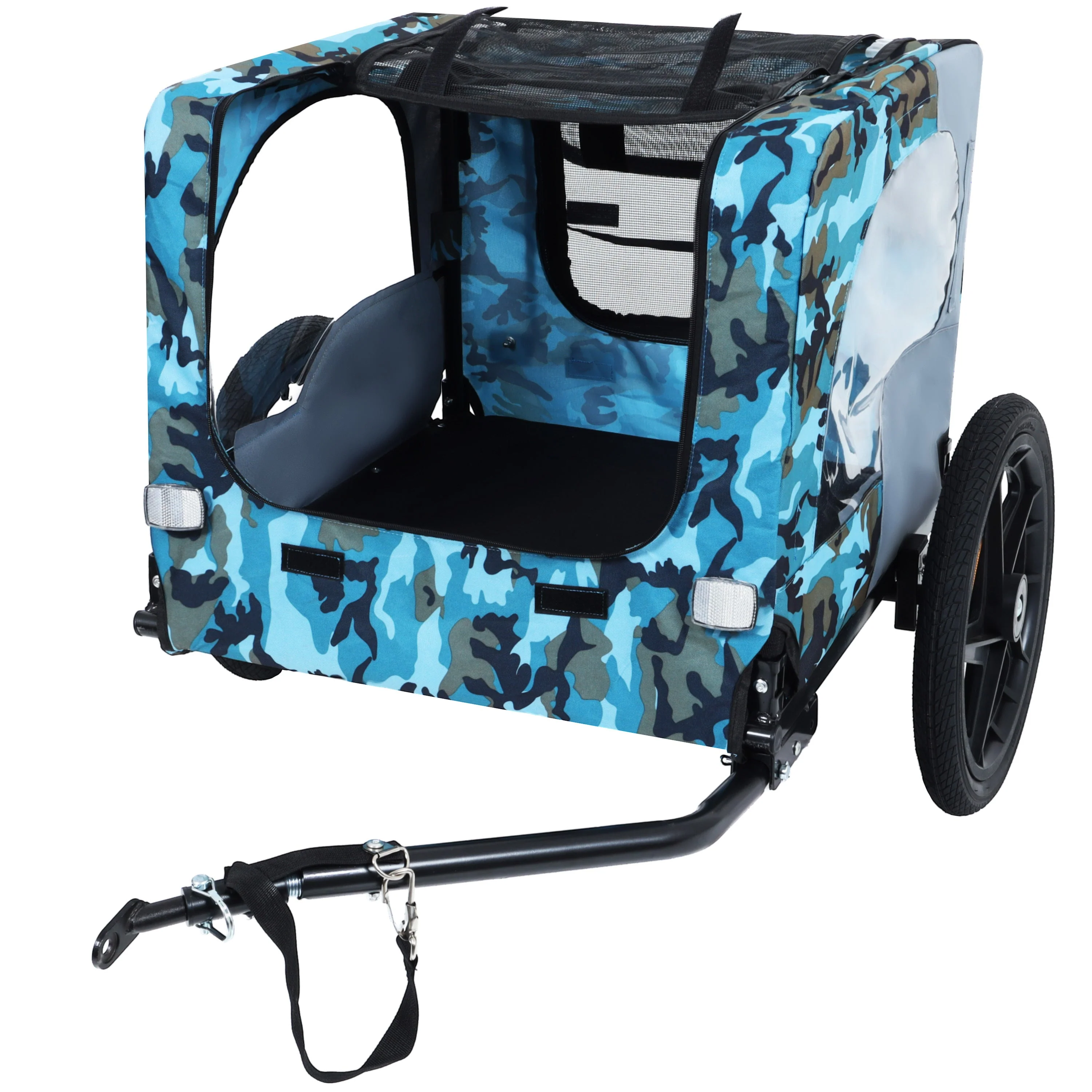 Outdoor Heavy Duty Collapsible Pet Bike Trailer with 16-Inch Wheels - Image 9