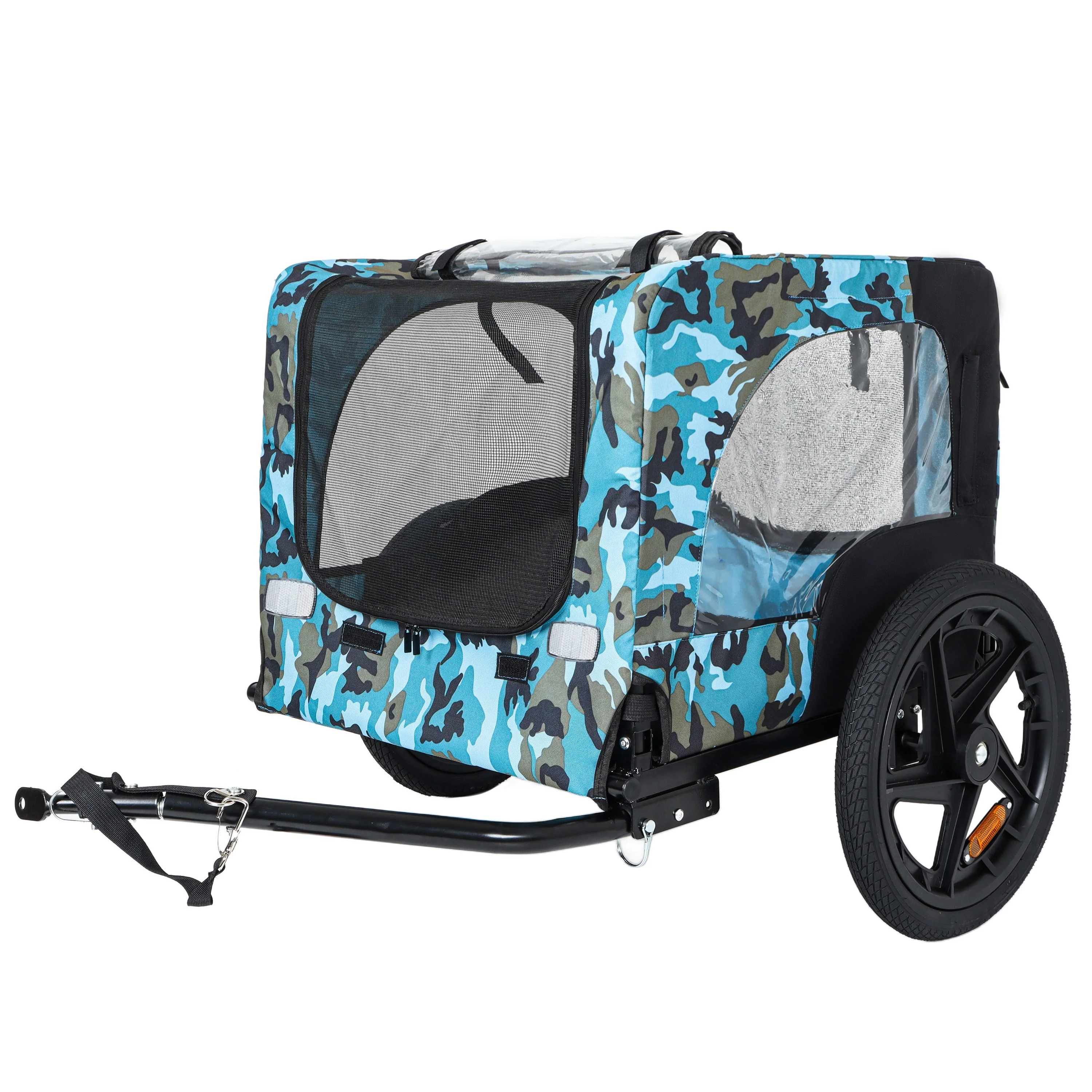 Outdoor Heavy Duty Collapsible Pet Bike Trailer with 16-Inch Wheels - Image 7