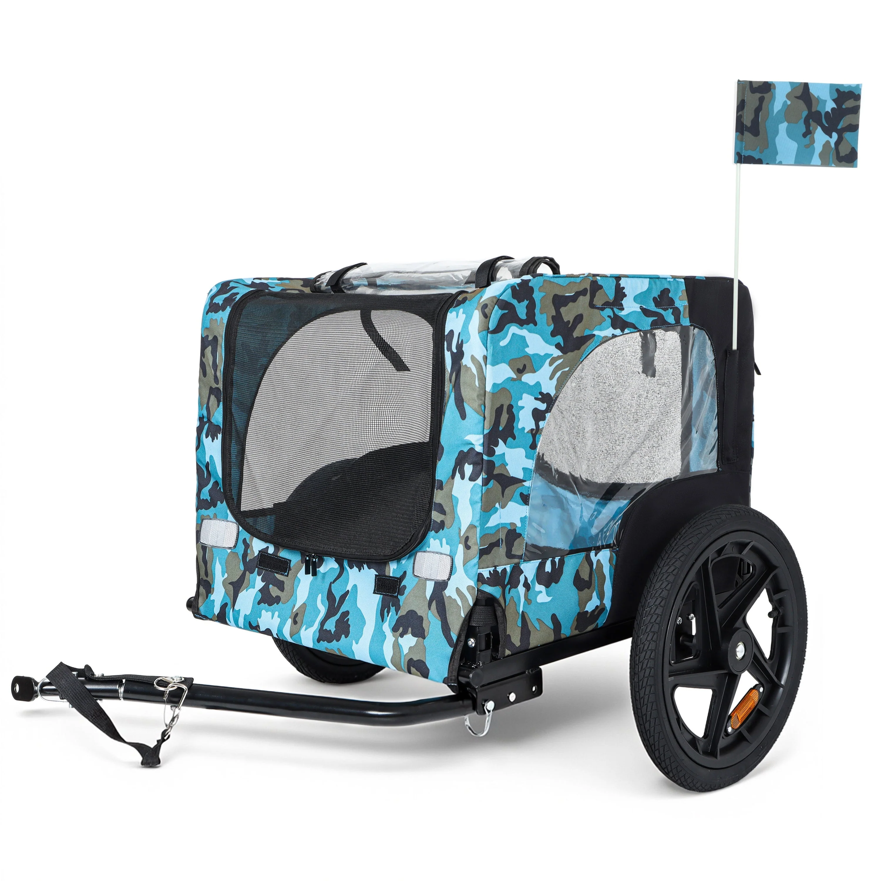 Outdoor Heavy Duty Collapsible Pet Bike Trailer with 16-Inch Wheels - Image 8