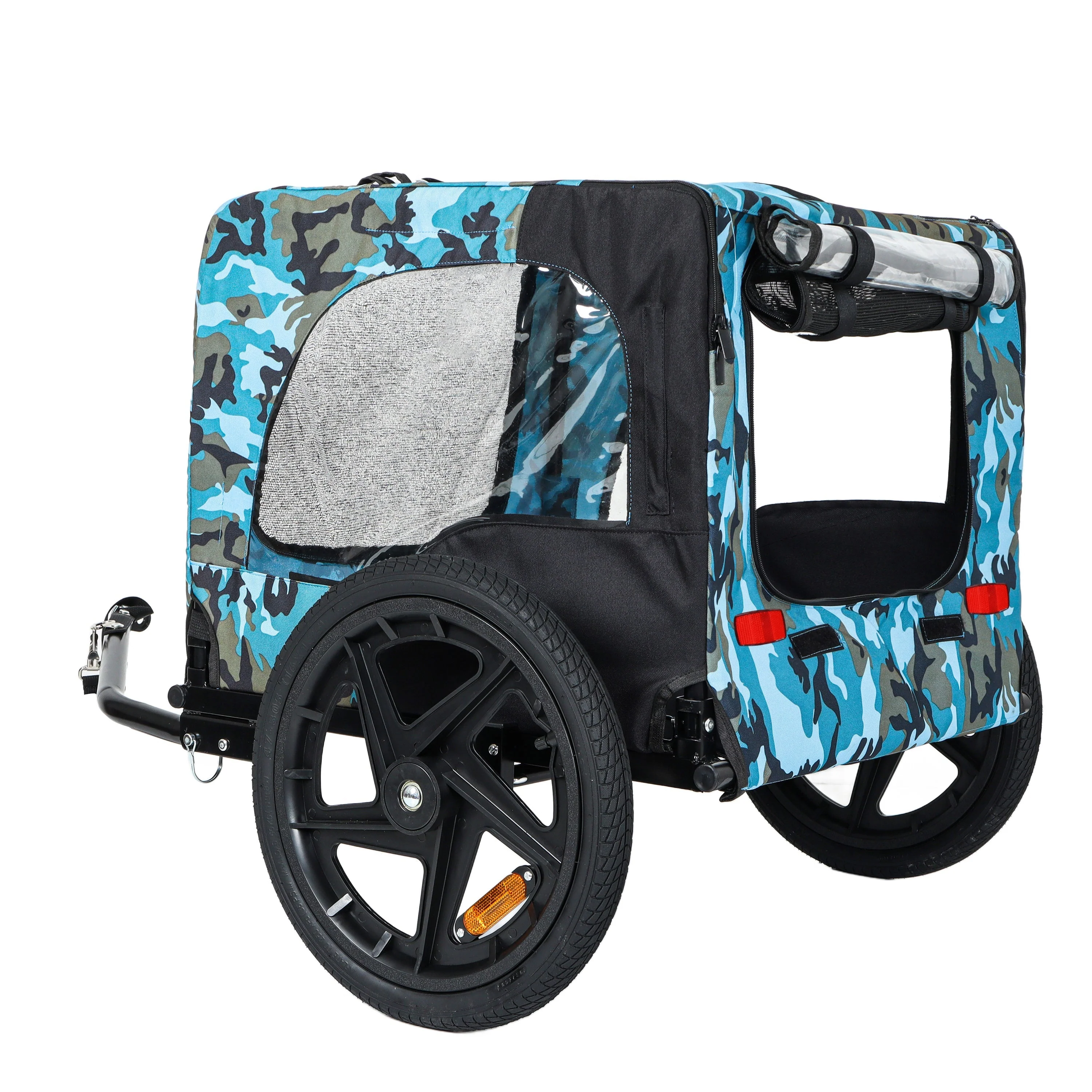 Outdoor Heavy Duty Collapsible Pet Bike Trailer with 16-Inch Wheels - Image 9