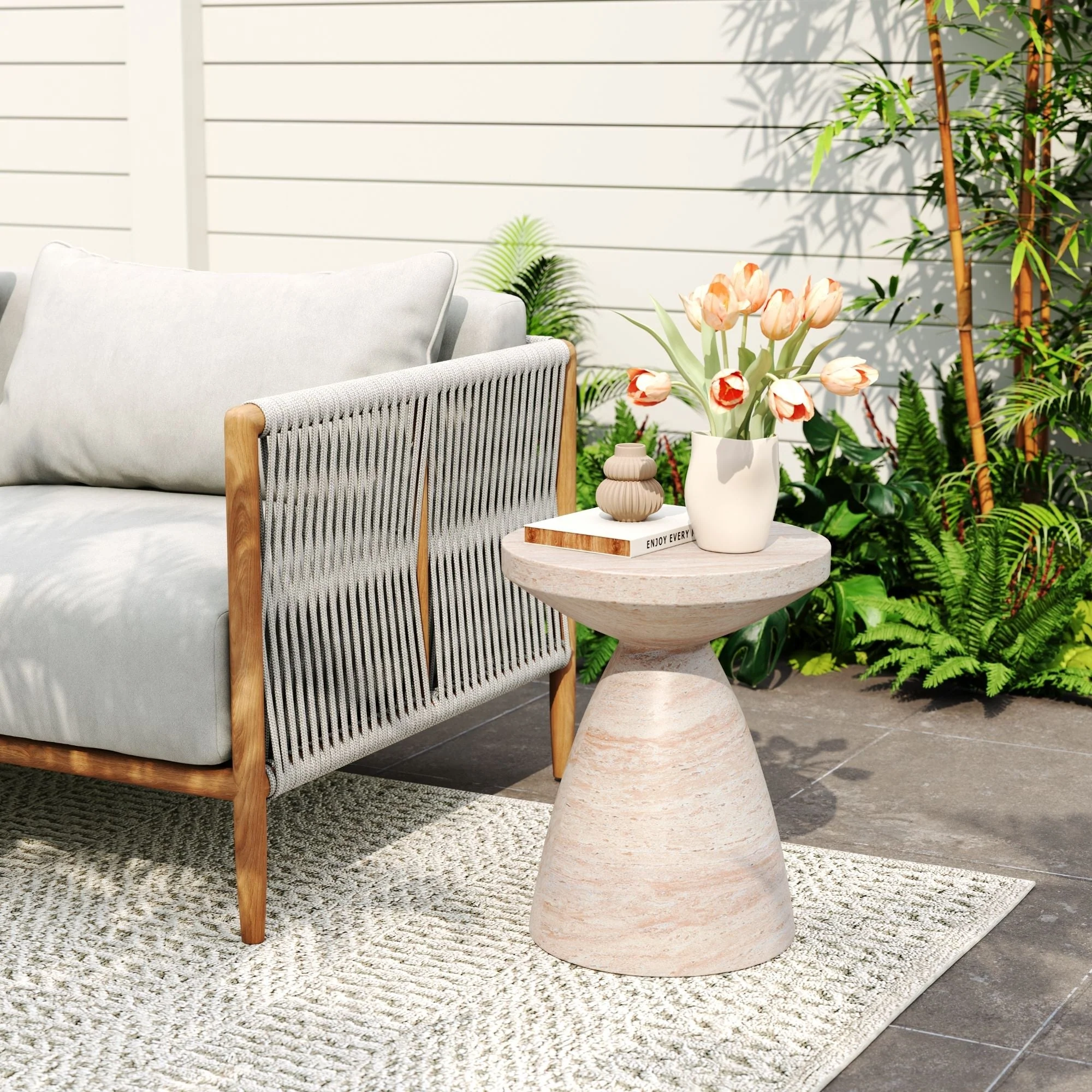 Outdoor / Indoor Lightweight Concrete Side Table - Image 6