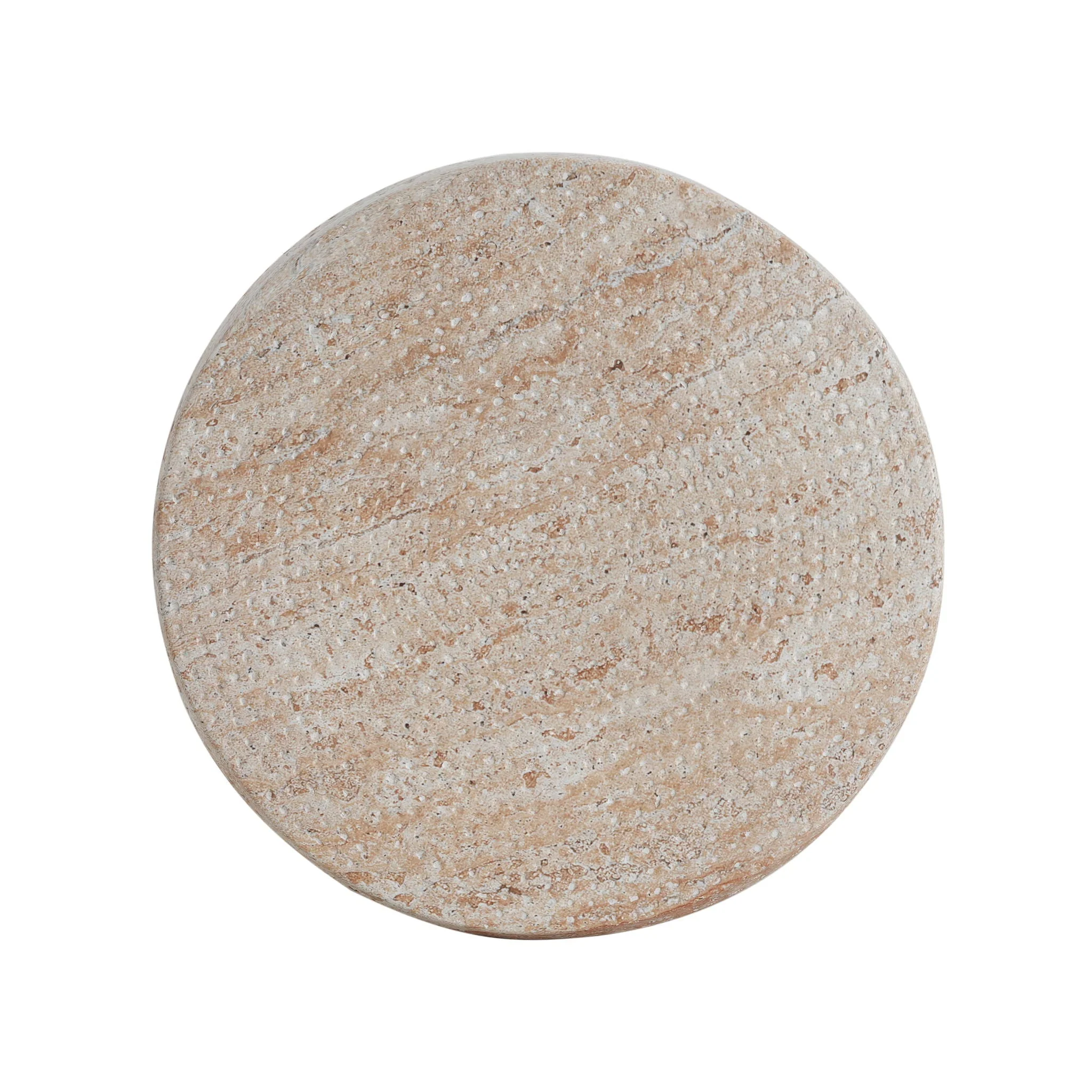 Outdoor / Indoor Lightweight, Concrete Side Table, Travertine - Beige - Image 3