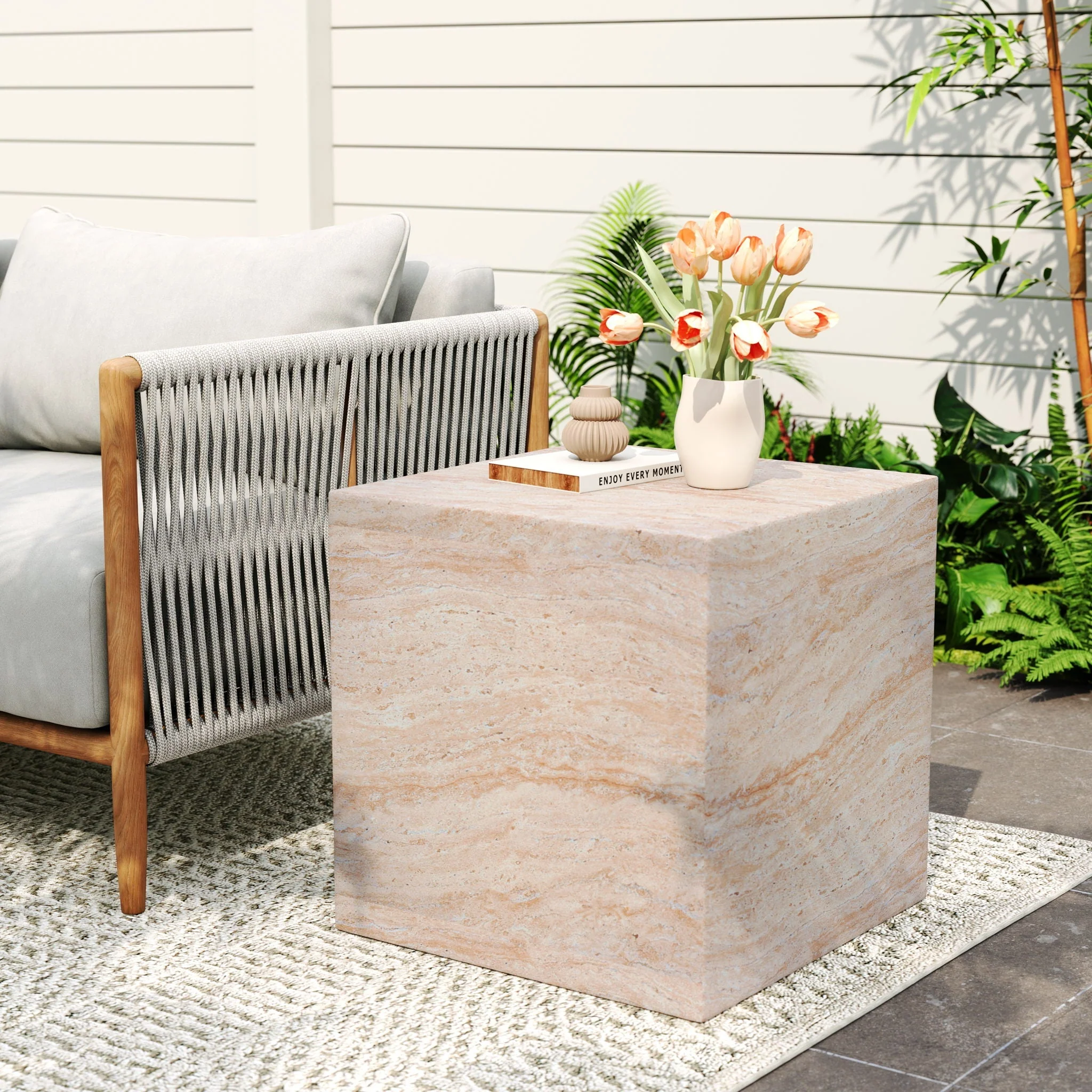 Outdoor / Indoor Square Lightweight Side Table - Image 4