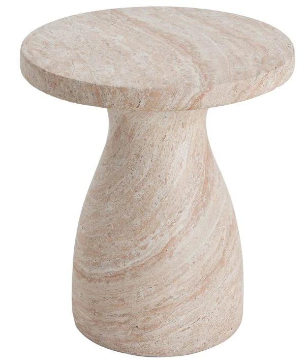 Outdoor / Indoor Travertine Side Table Lightweight - Image 3