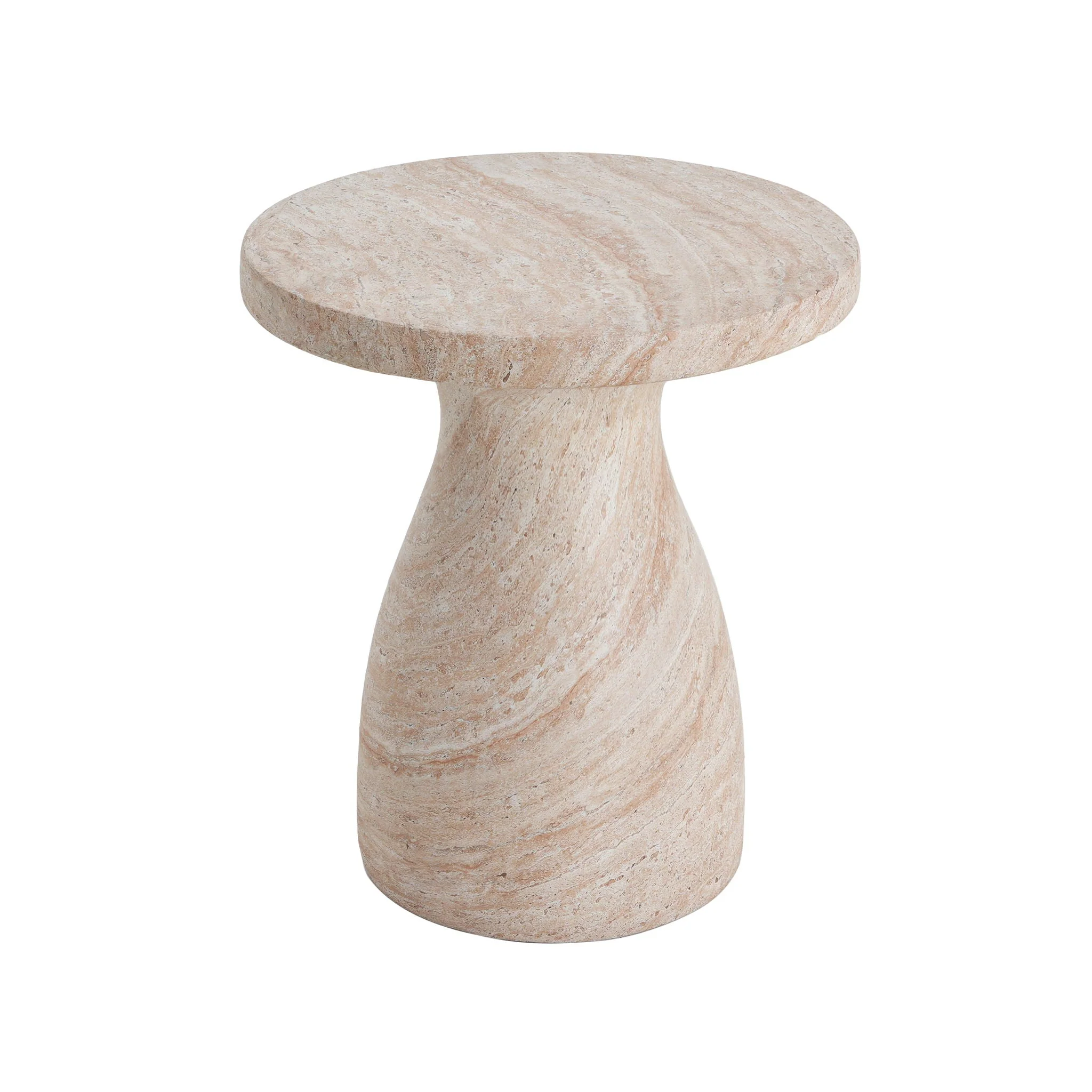 Outdoor / Indoor Travertine Side Table Lightweight - Image 6