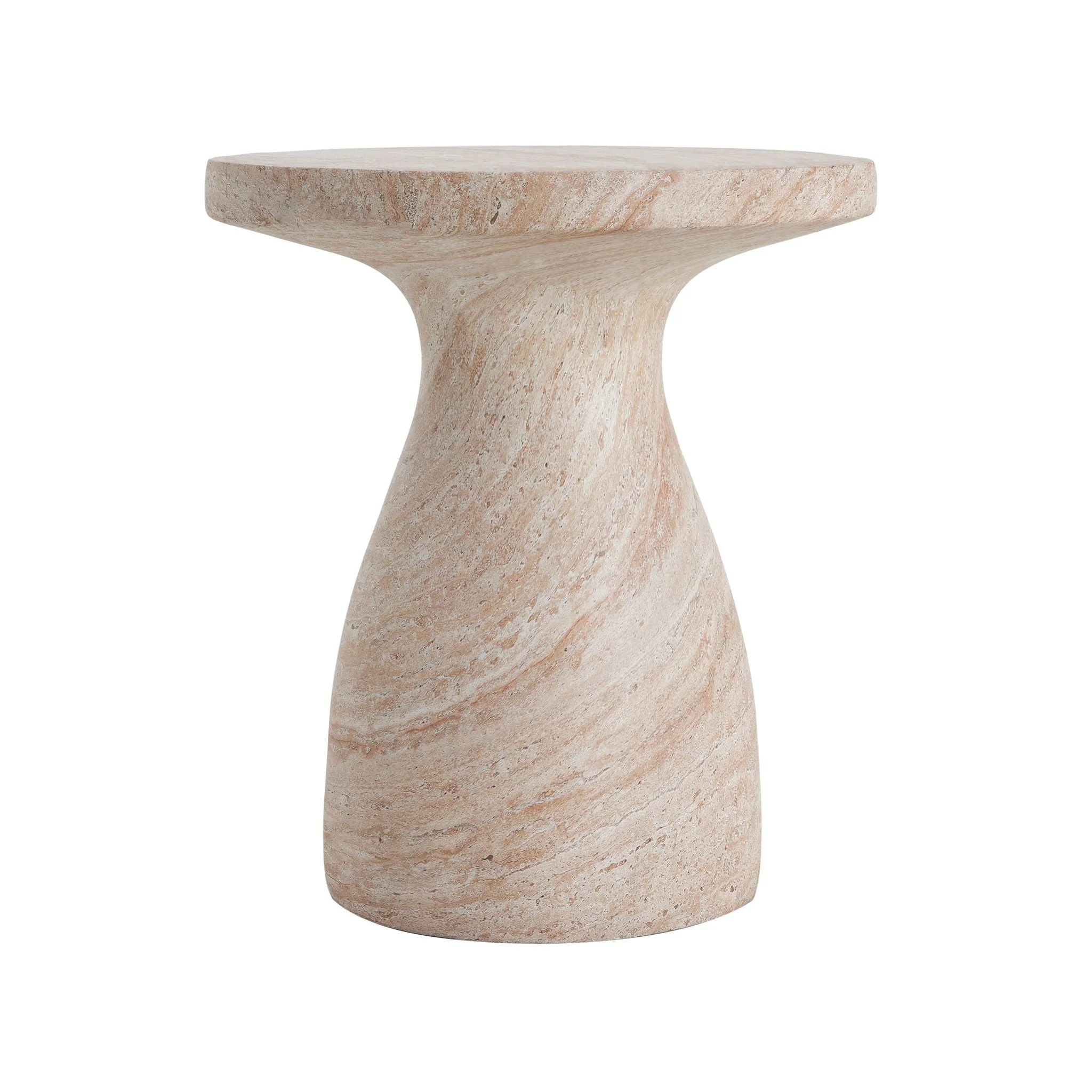 Outdoor / Indoor Travertine Side Table Lightweight - Image 7