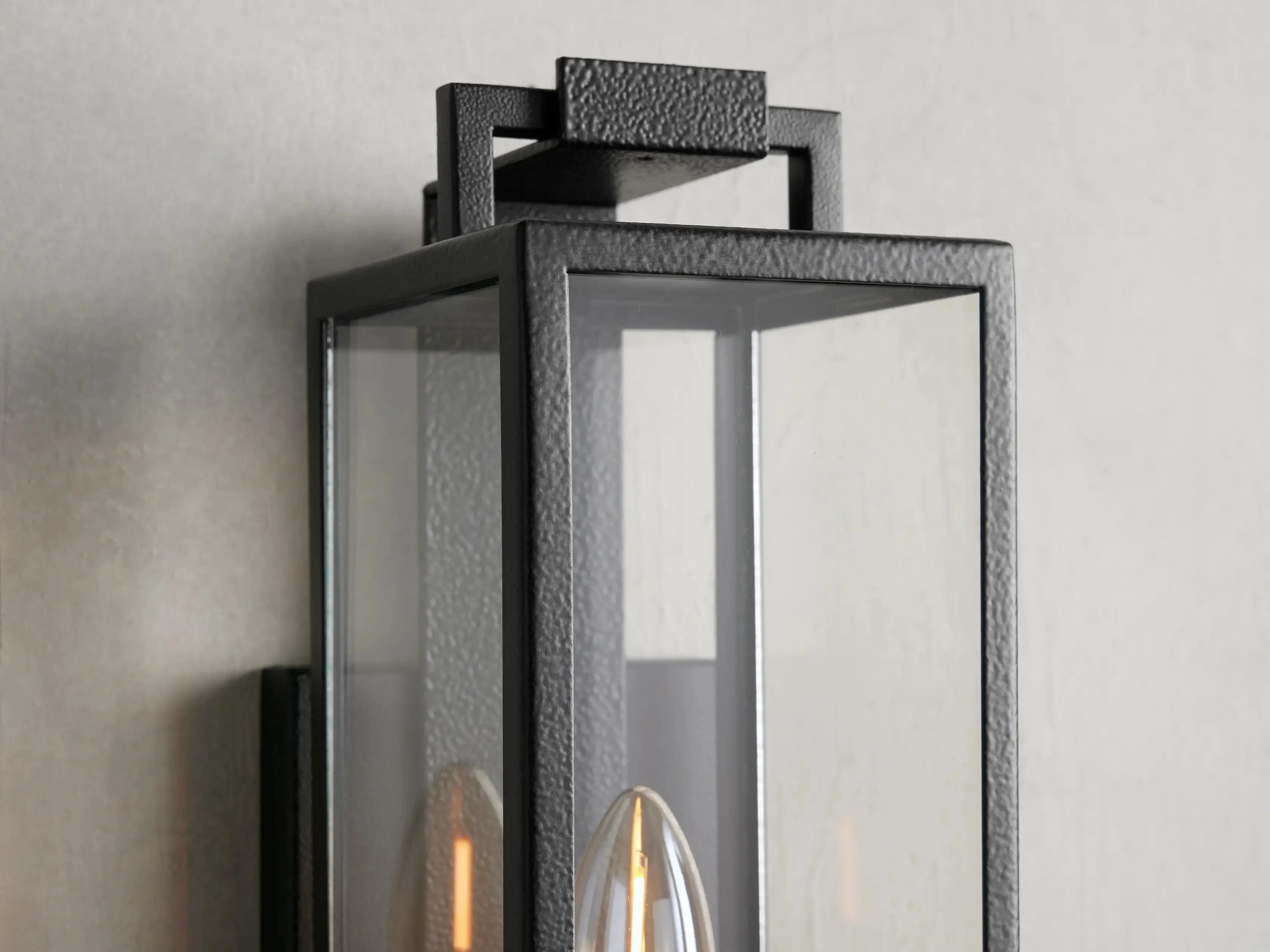 Outdoor Iron Wall Lantern 16.5" E12 Porch Patio Light Fixture - Image 2