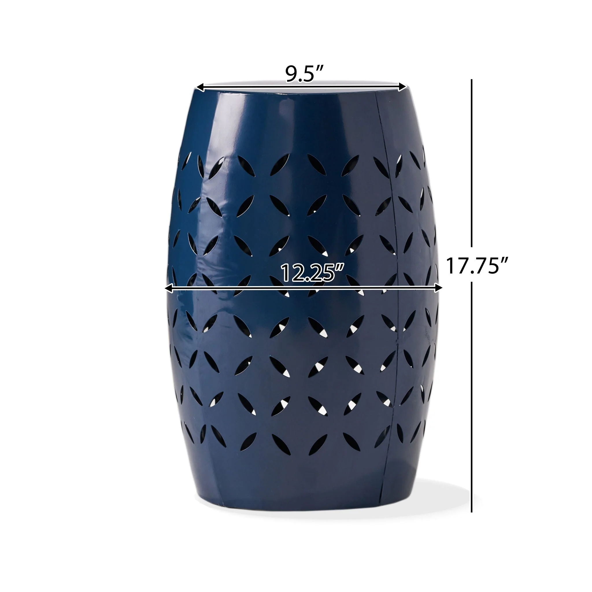 Outdoor Lace Cut Side Table - Navy Blue - Image 2