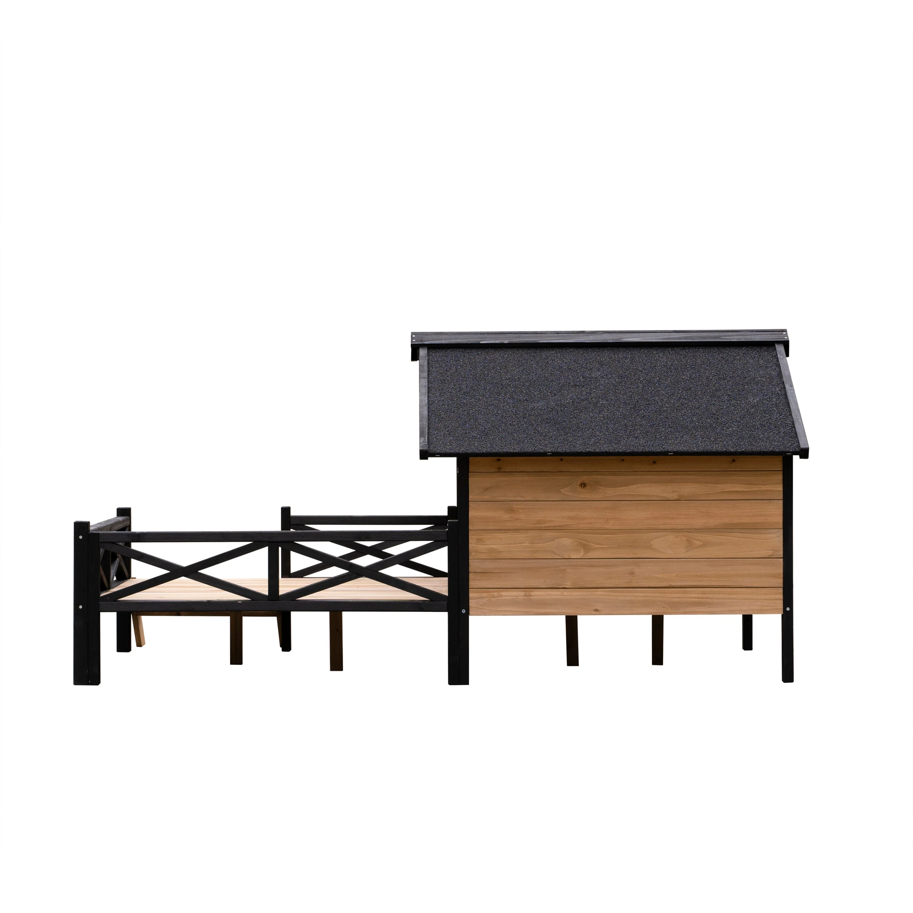 Outdoor Large Wooden Cabin House Style Dog Kennel with Porch - Image 10