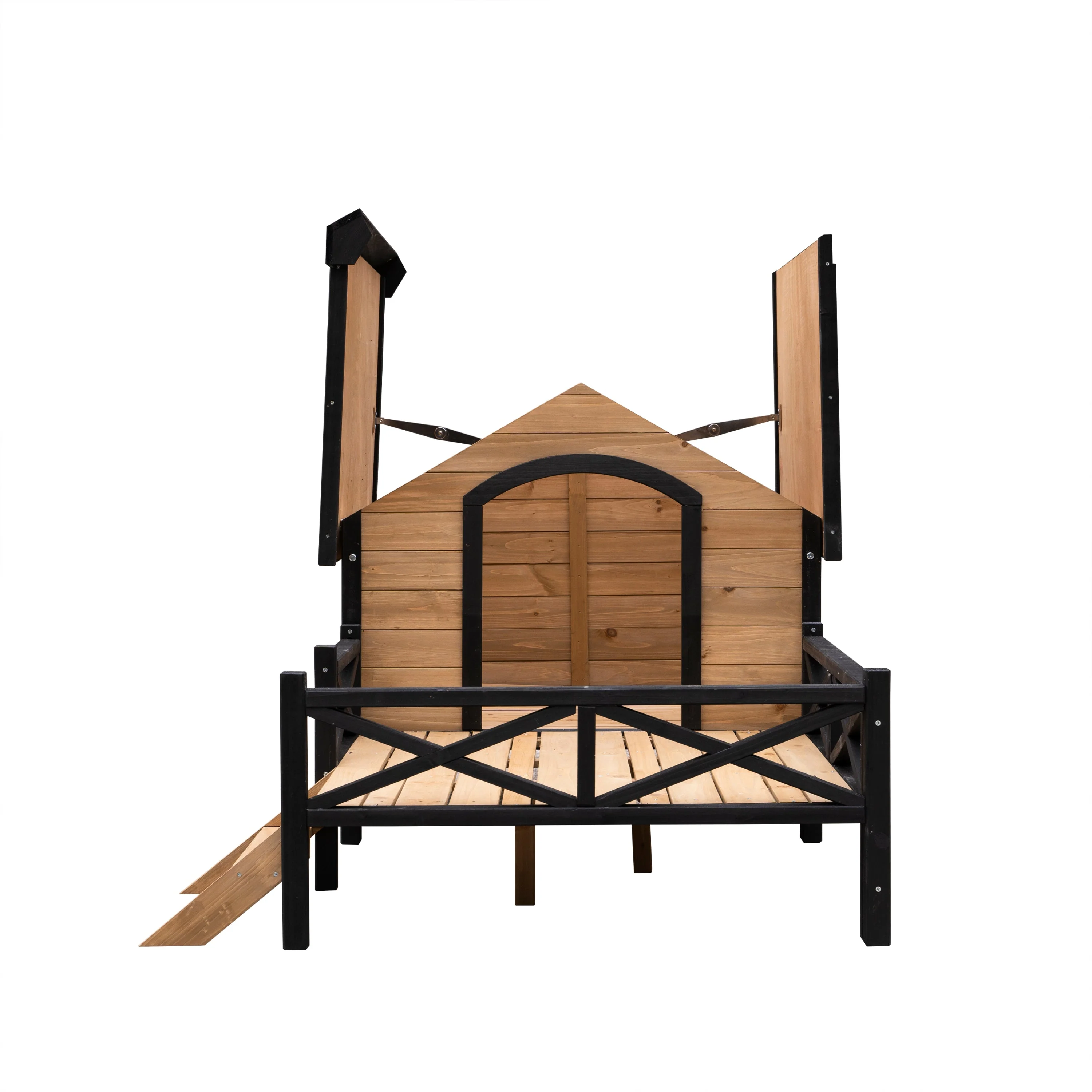 Outdoor Large Wooden Cabin House Style Dog Kennel with Porch - Image 6