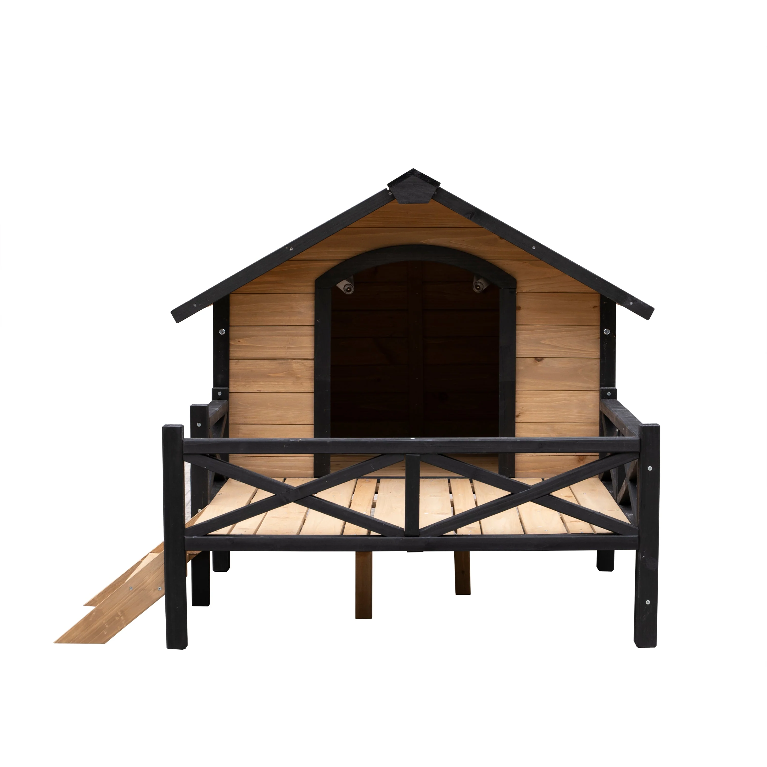 Outdoor Large Wooden Cabin House Style Dog Kennel with Porch - Image 8