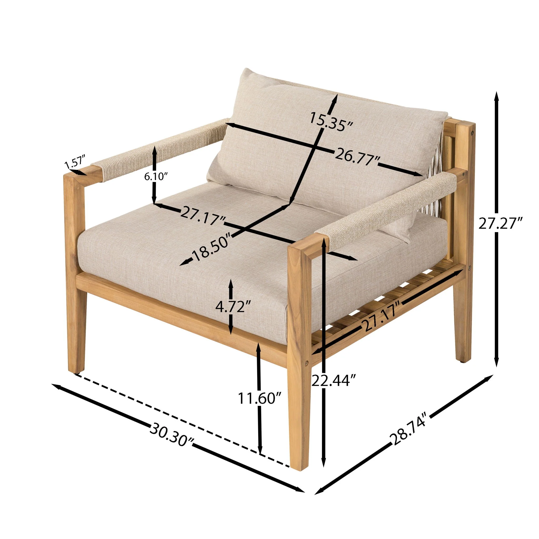 Outdoor Leisure Chair, Comfortable & Versatile For Any Patio - Image 4