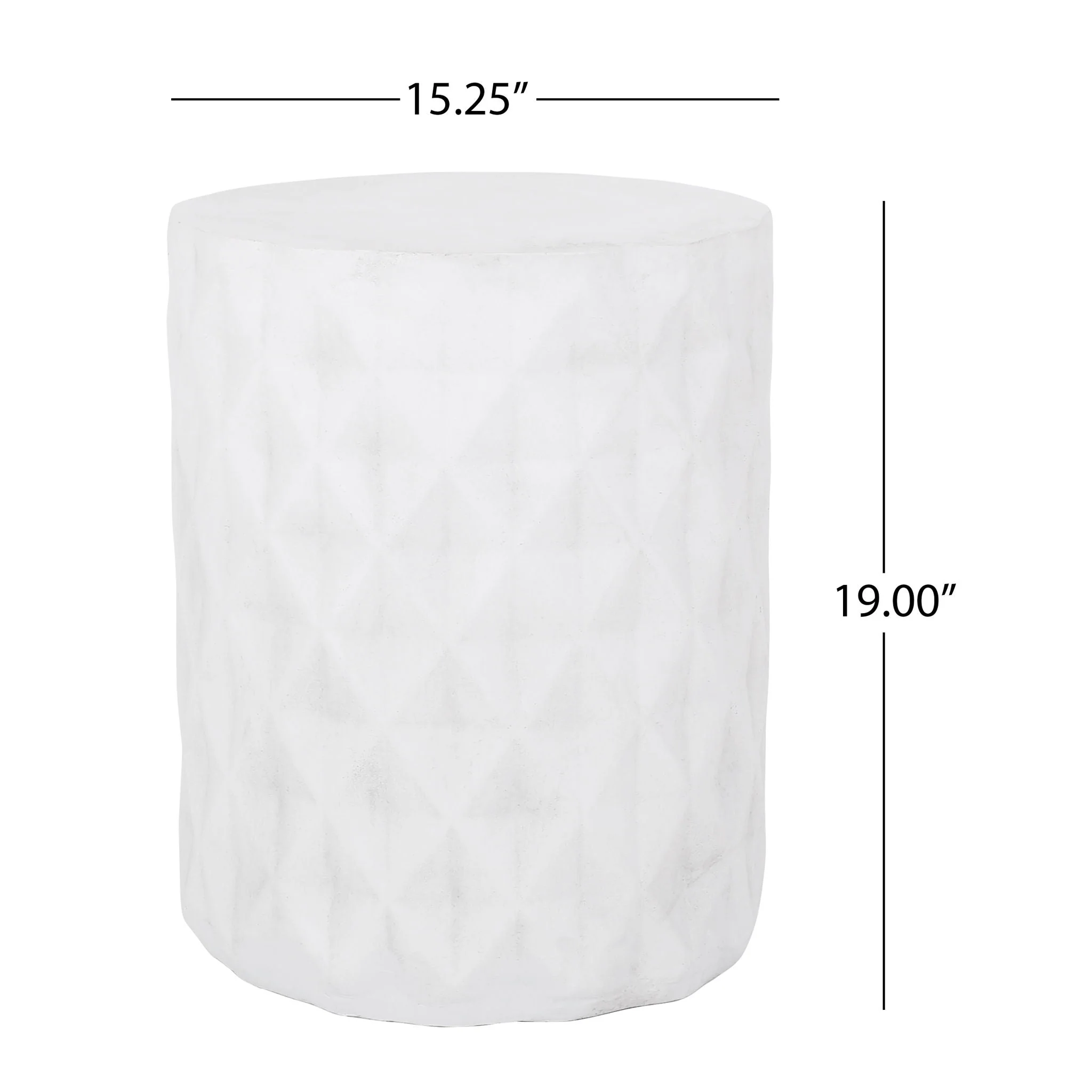 Outdoor Lightweight Concrete Side Table - Antique White - Image 4