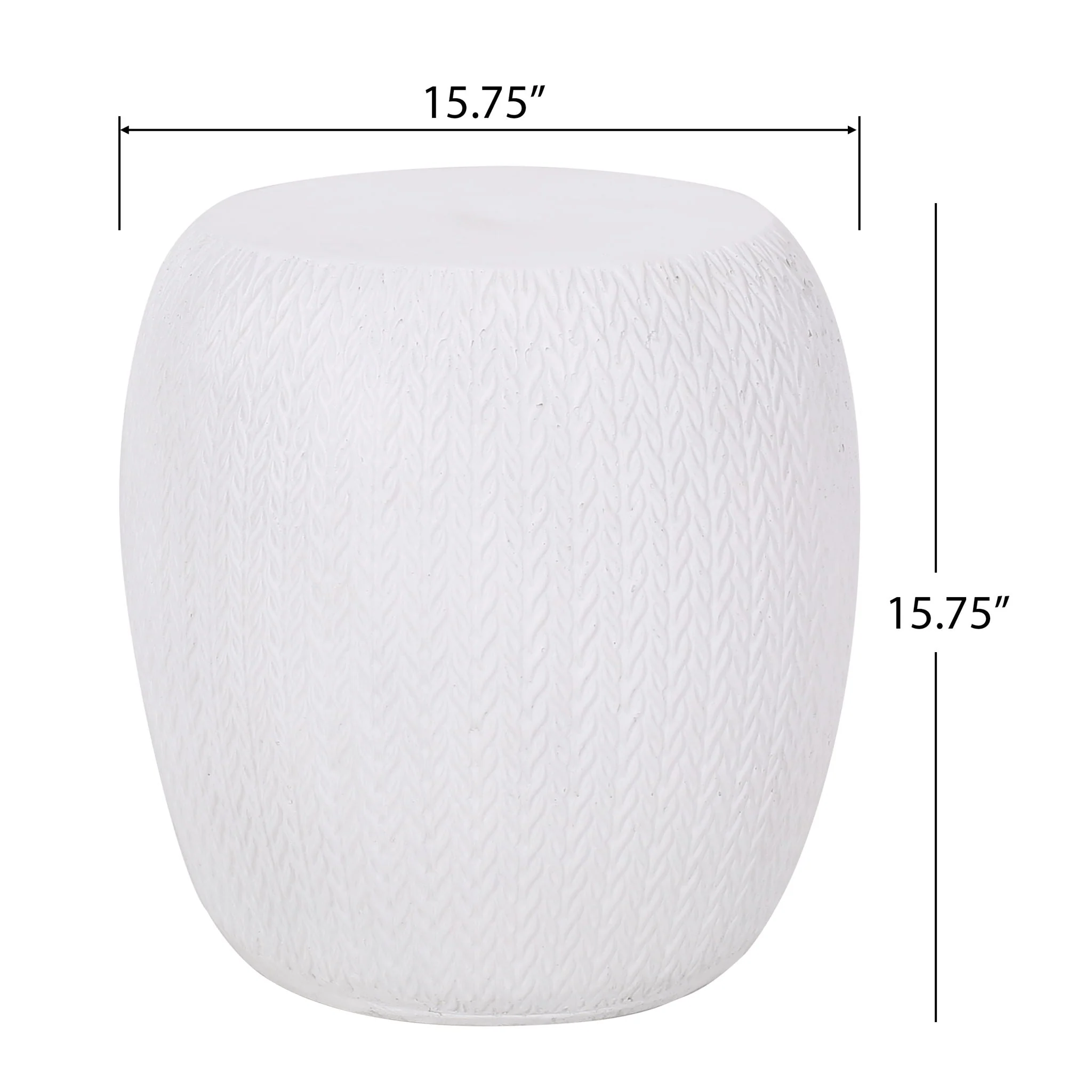 Outdoor Lightweight Concrete Side Table - Antique White - Image 3
