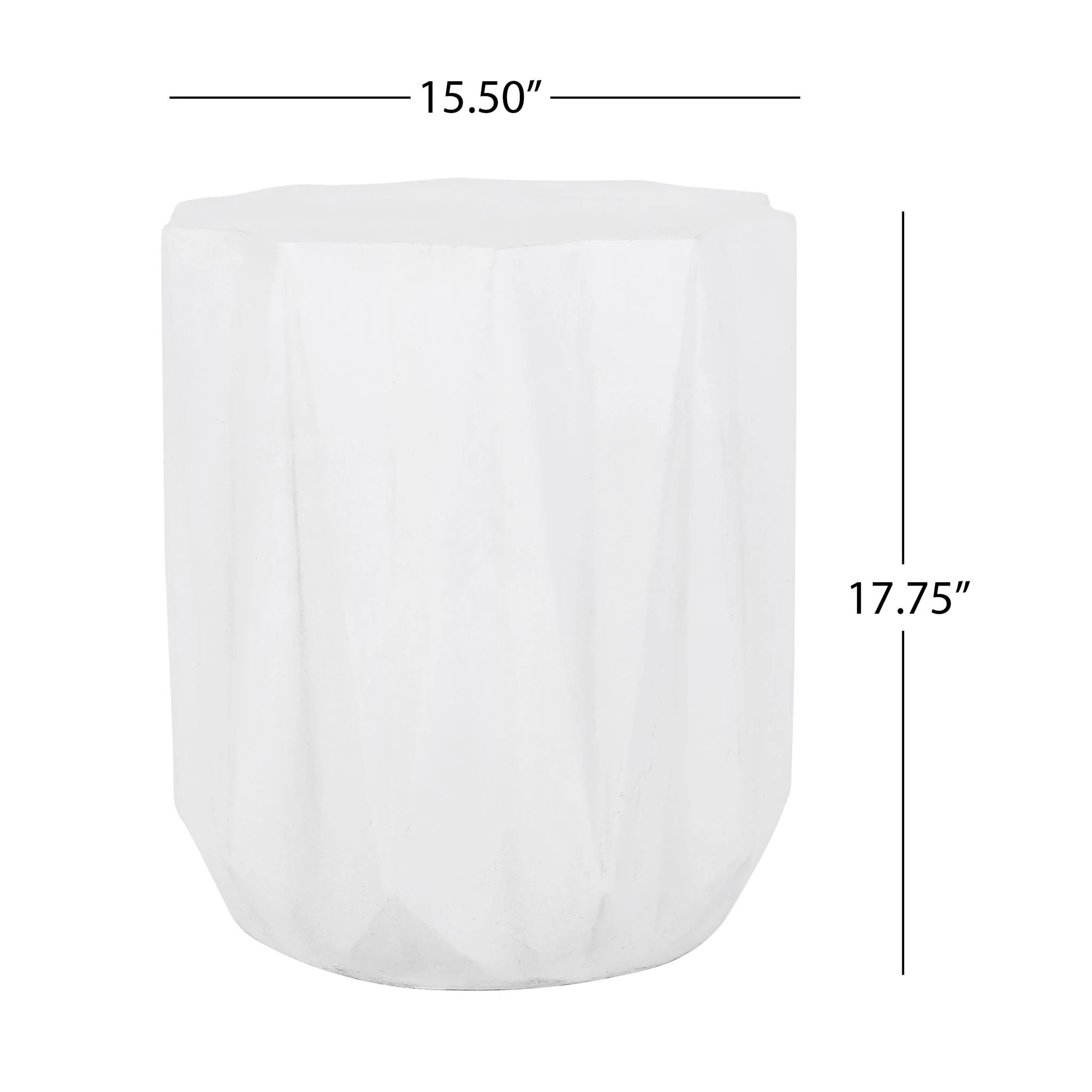 Outdoor Lightweight Concrete Side Table - Antique White - Image 3
