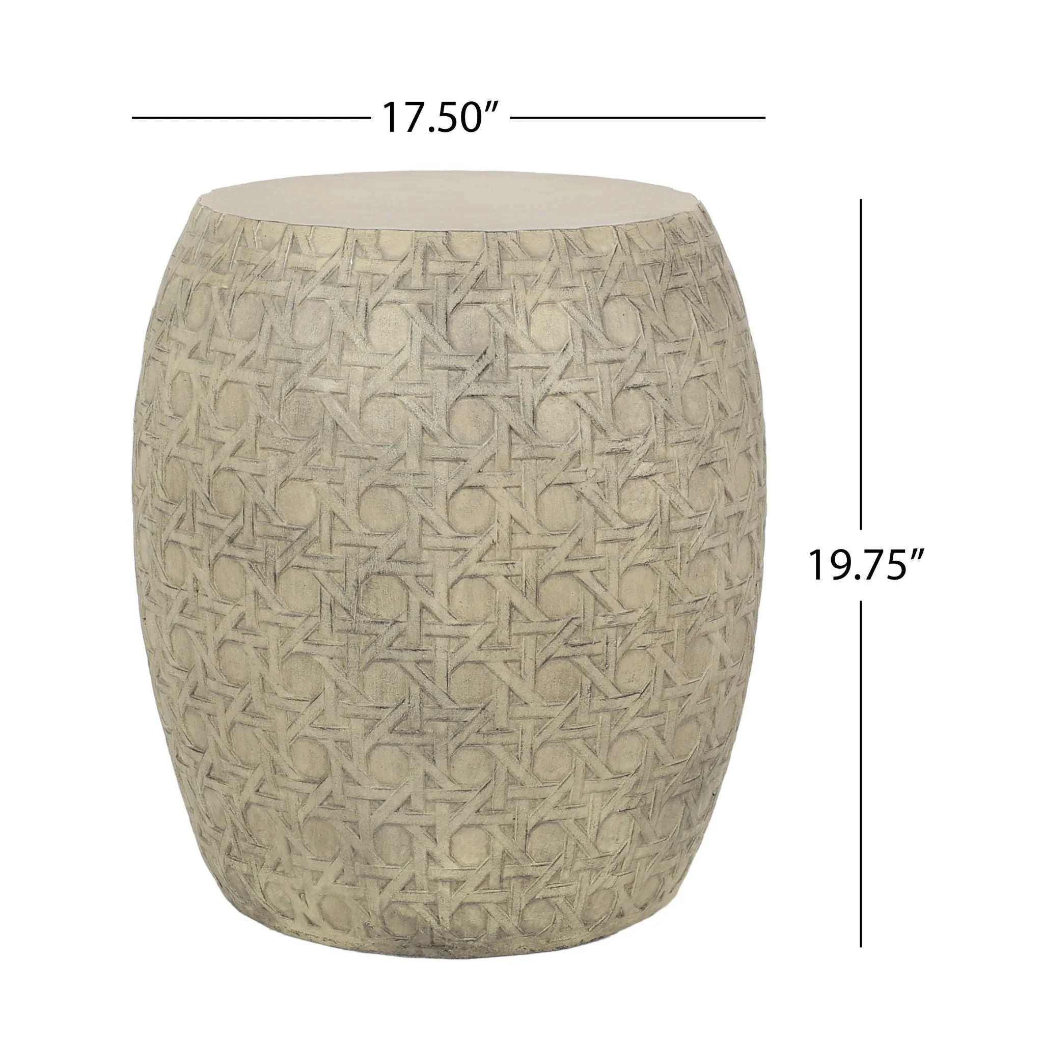Outdoor Lightweight Concrete Side Table - Antique Yellow - Image 3
