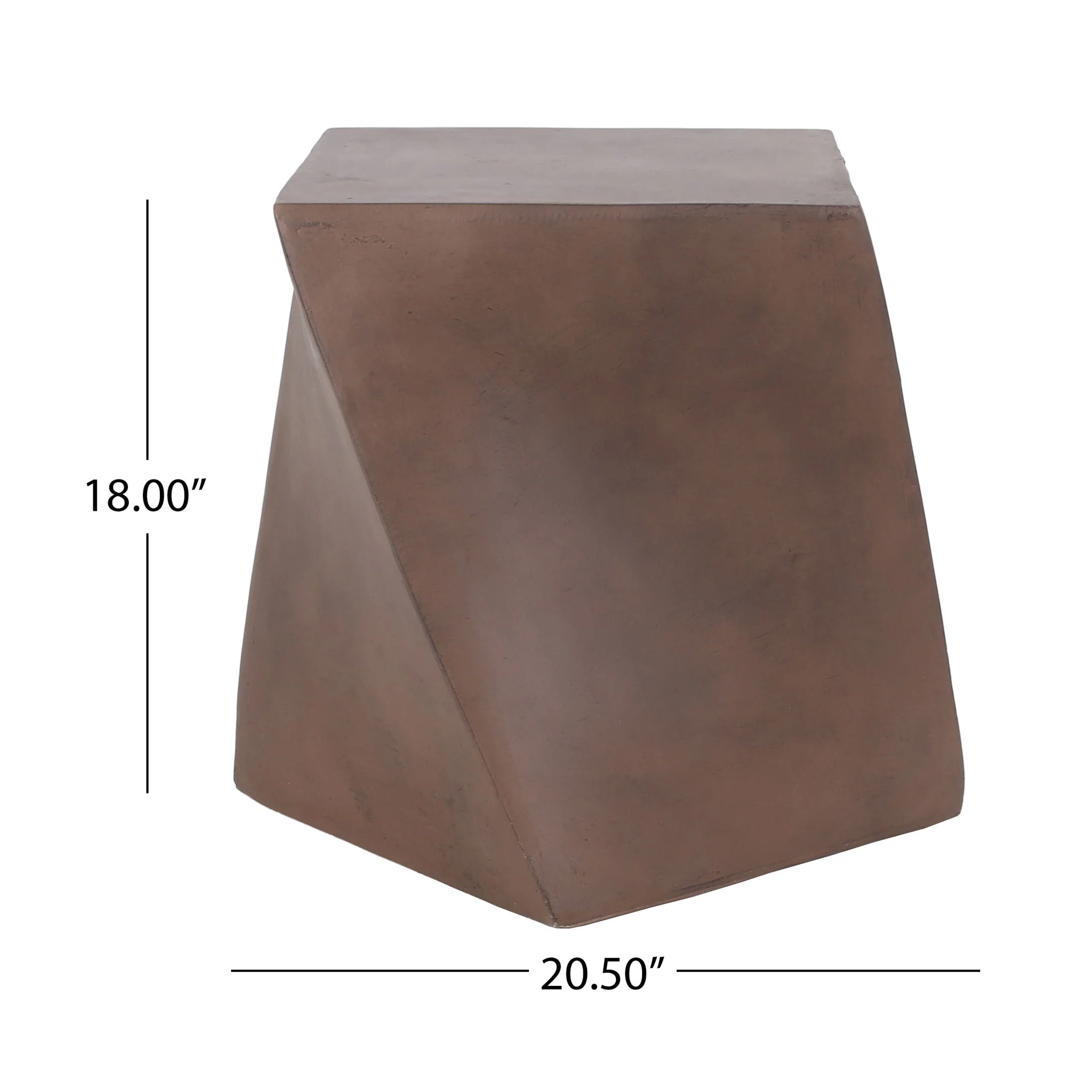 Outdoor Lightweight Concrete Side Table - Brown - Image 3