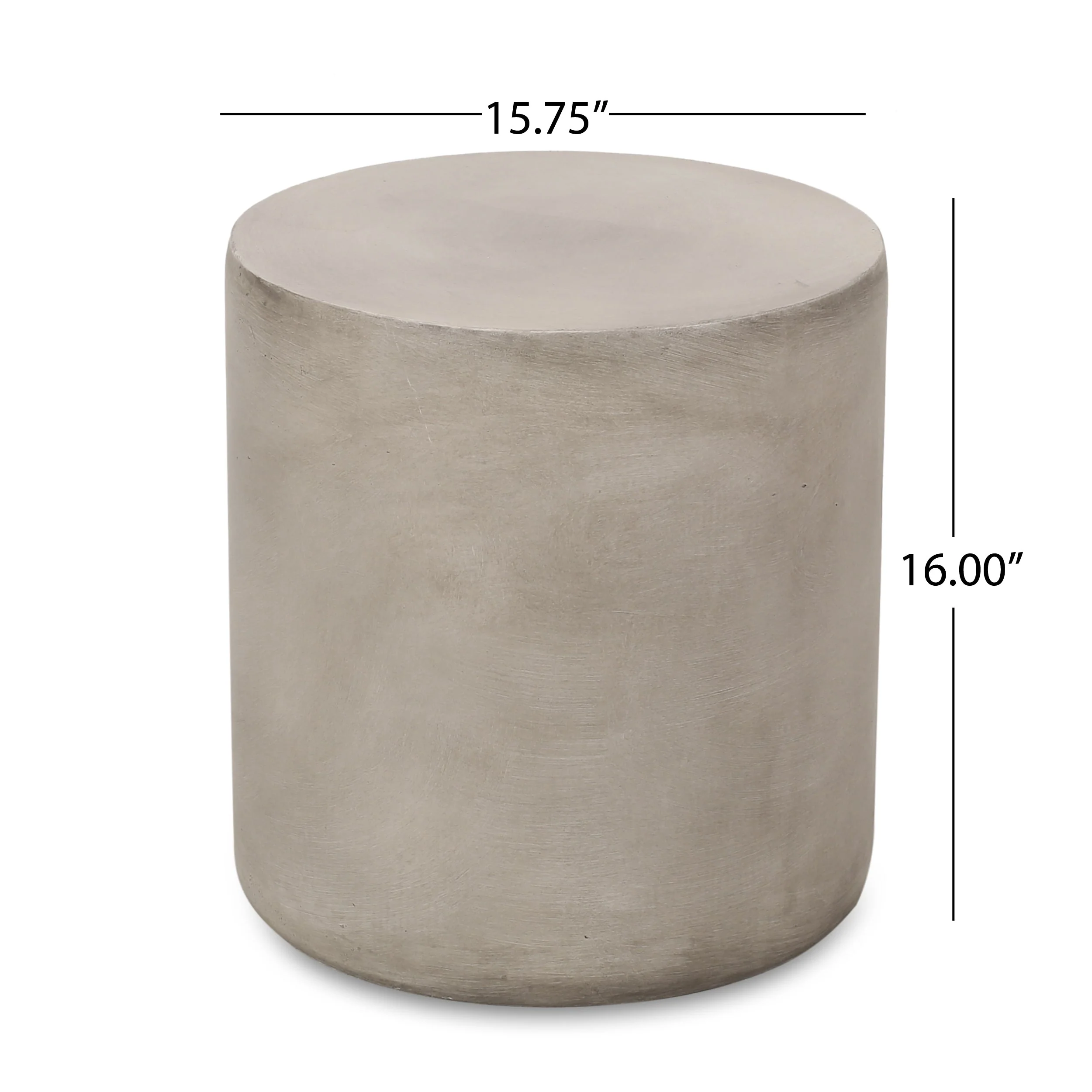 Outdoor Lightweight Concrete Side Table, Light Gray - Image 5